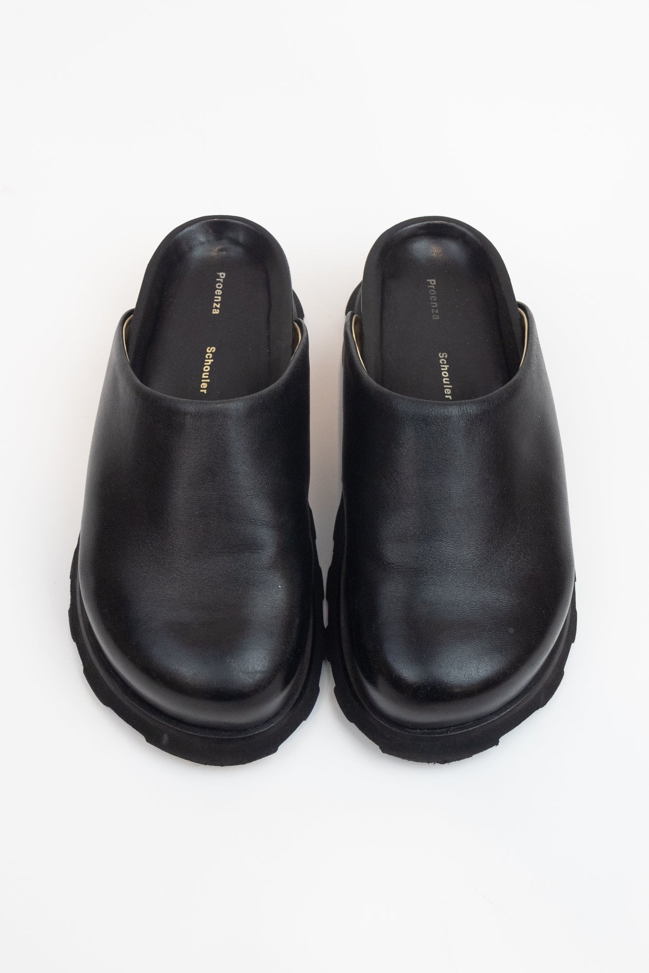 Black Leather Clog Shoe Leather