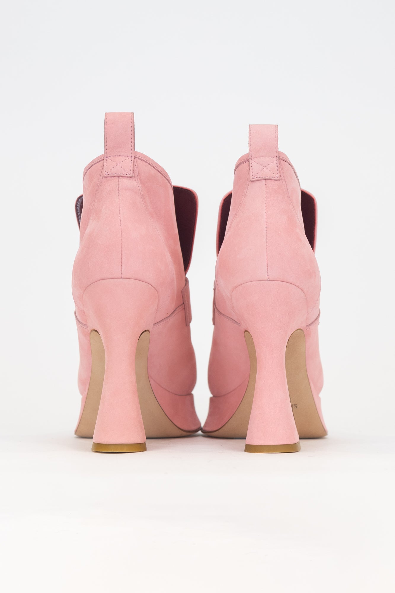 Pink Suede Chunky Platform Ankle Pumps