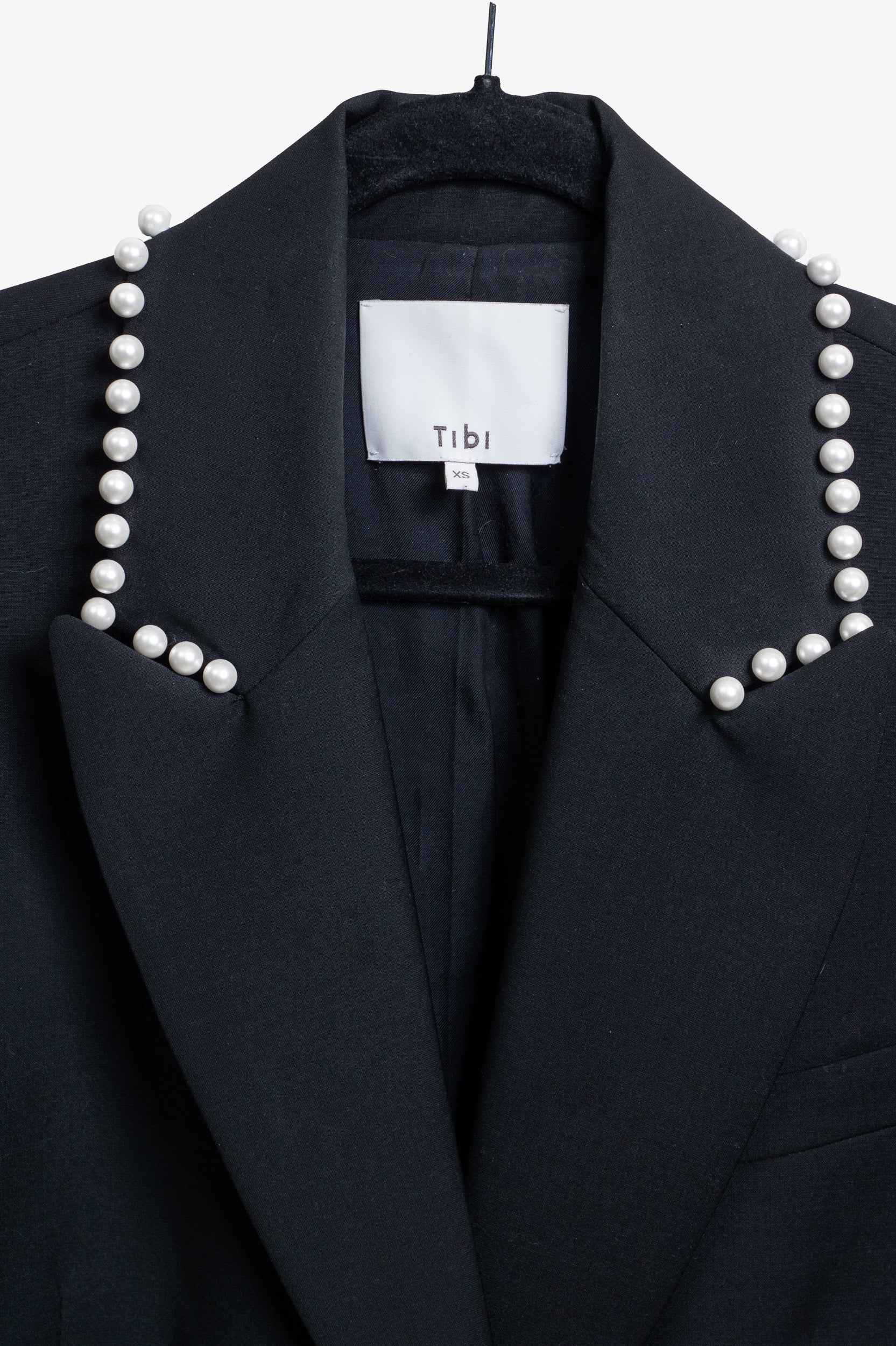 Alexis Beading Black Liam bead-embellished pearl blazer