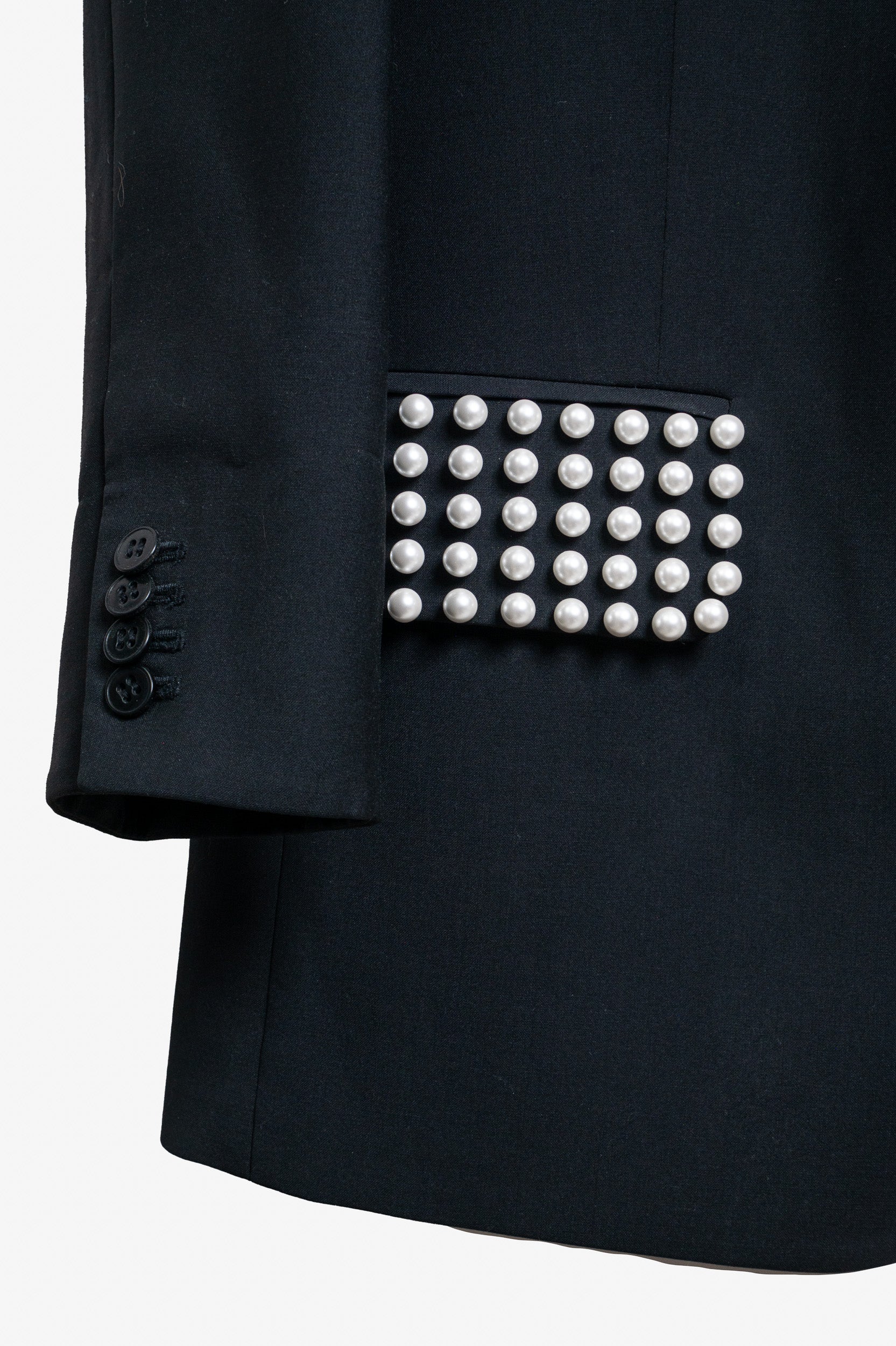 Alexis Beading Black Liam bead-embellished pearl blazer