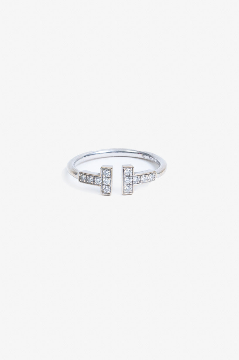 18k White Gold Diamond T Ring 18kwhite gold/Diamond