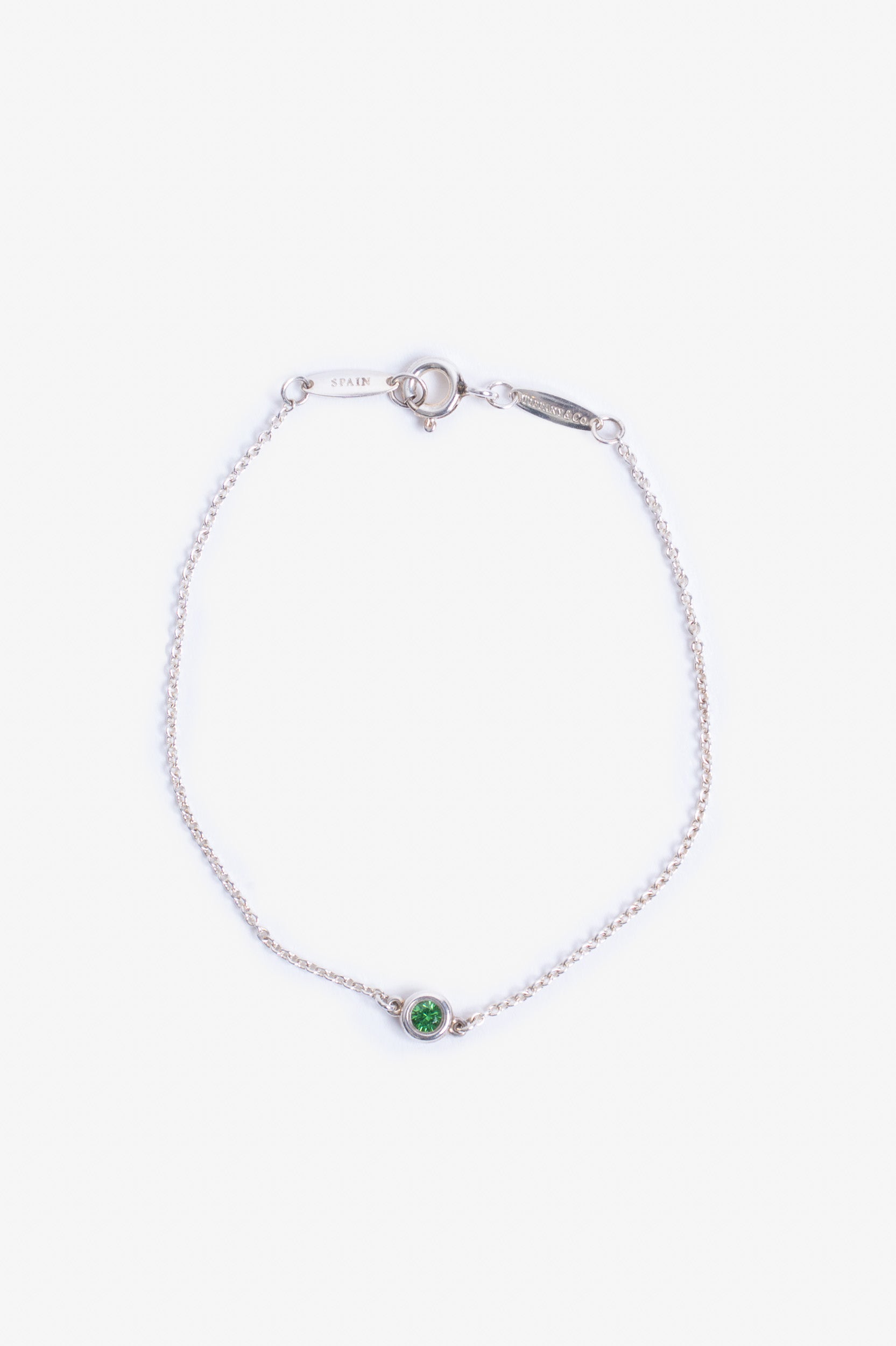 Green Garnet Colour By The Yard Bracelet Sterling Silver/Garnet Stone