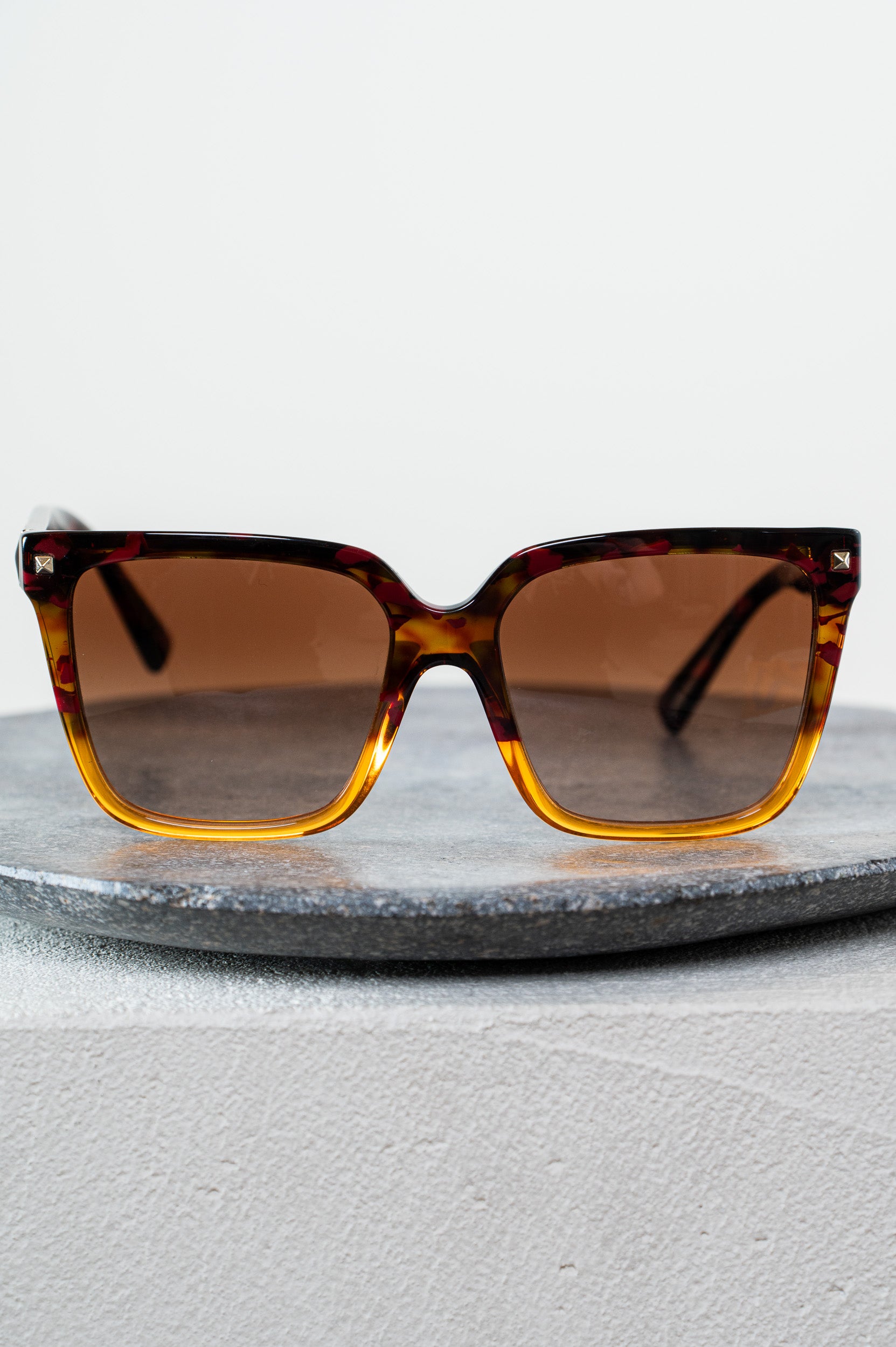 Orange Ombre Rockstud SunGlasses  Plastic