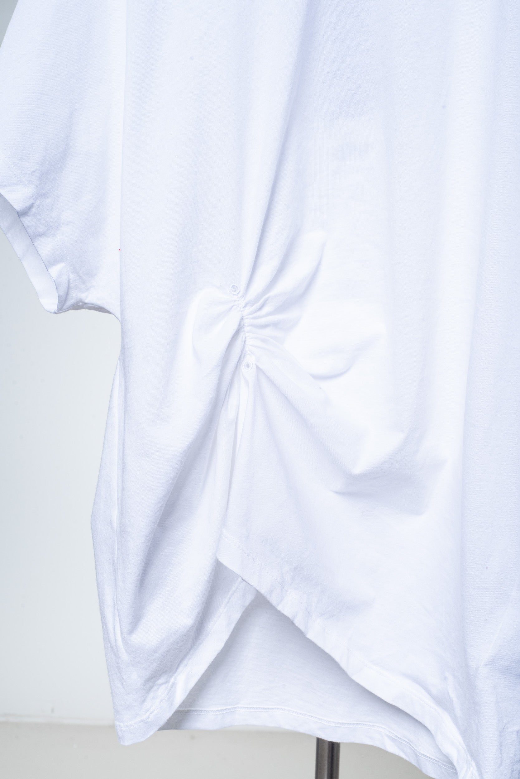 White Logo T-Shirt With Ruching