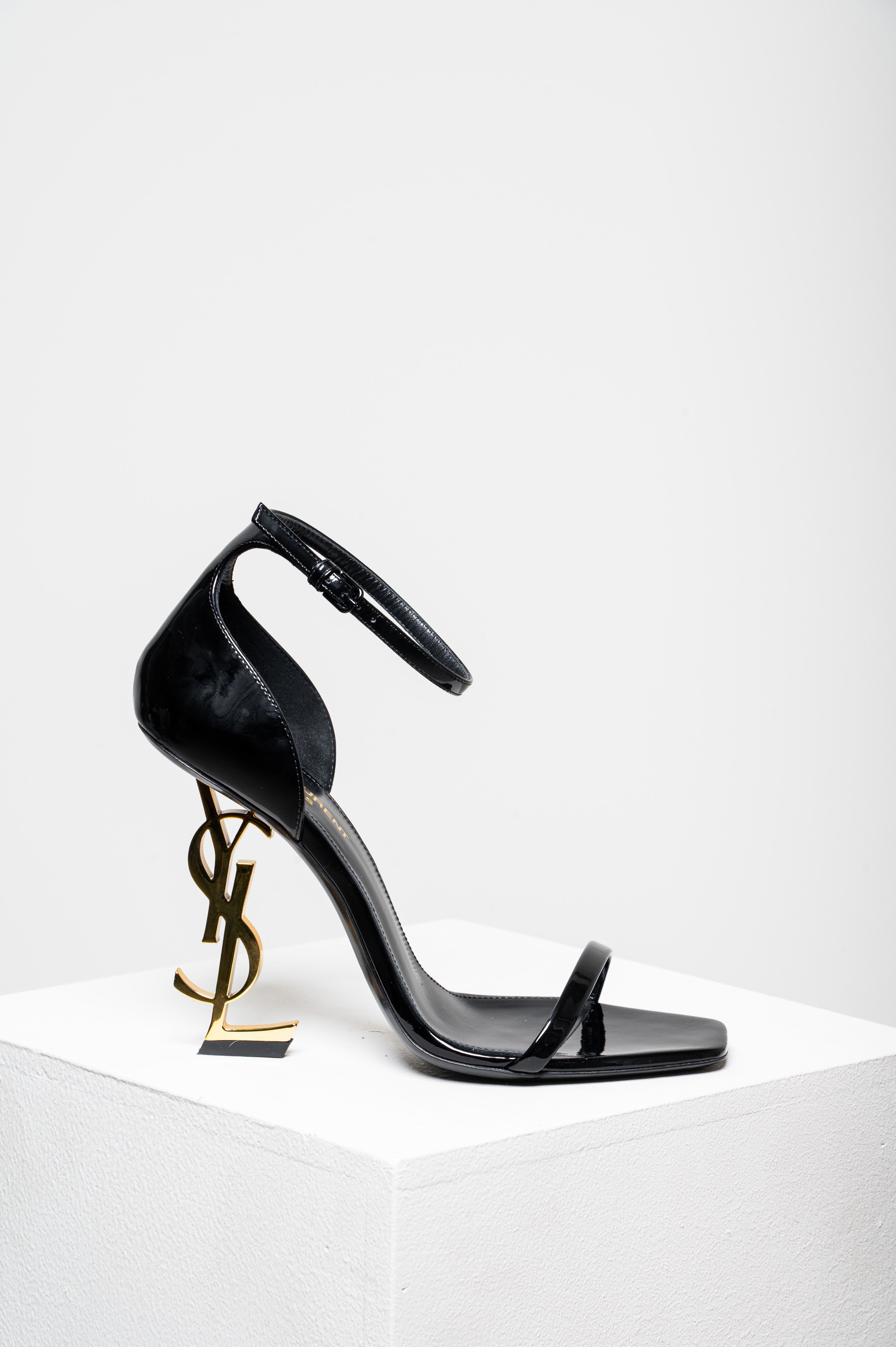 Black Patent Opyum Pump Sandals Patent/Metal