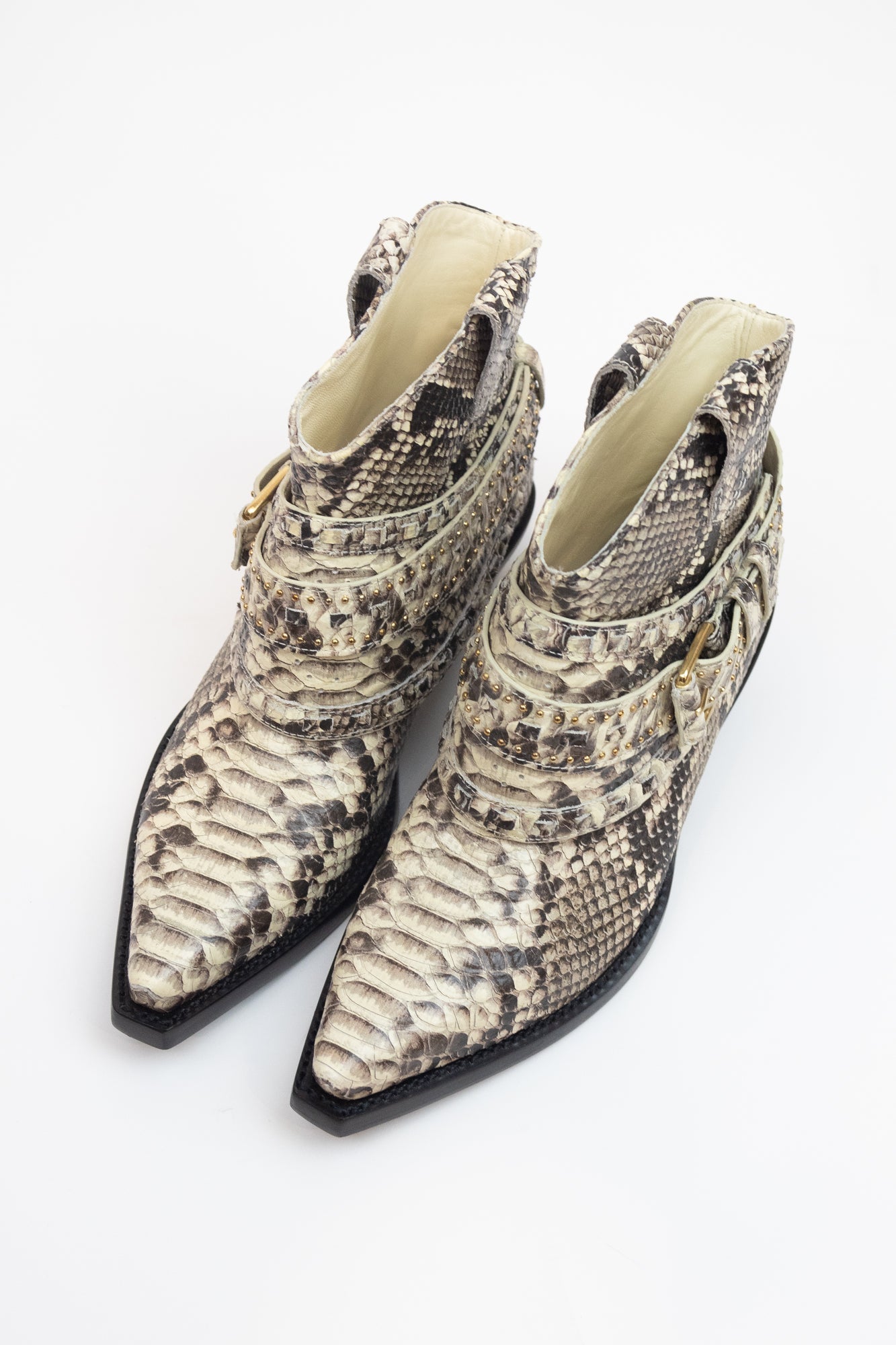 Snake Print Leather Western Cowboy Boot Leather