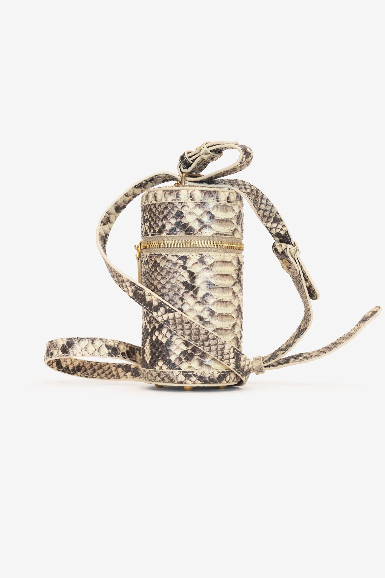 Snake Skin Leather Cylinder Bag Leather