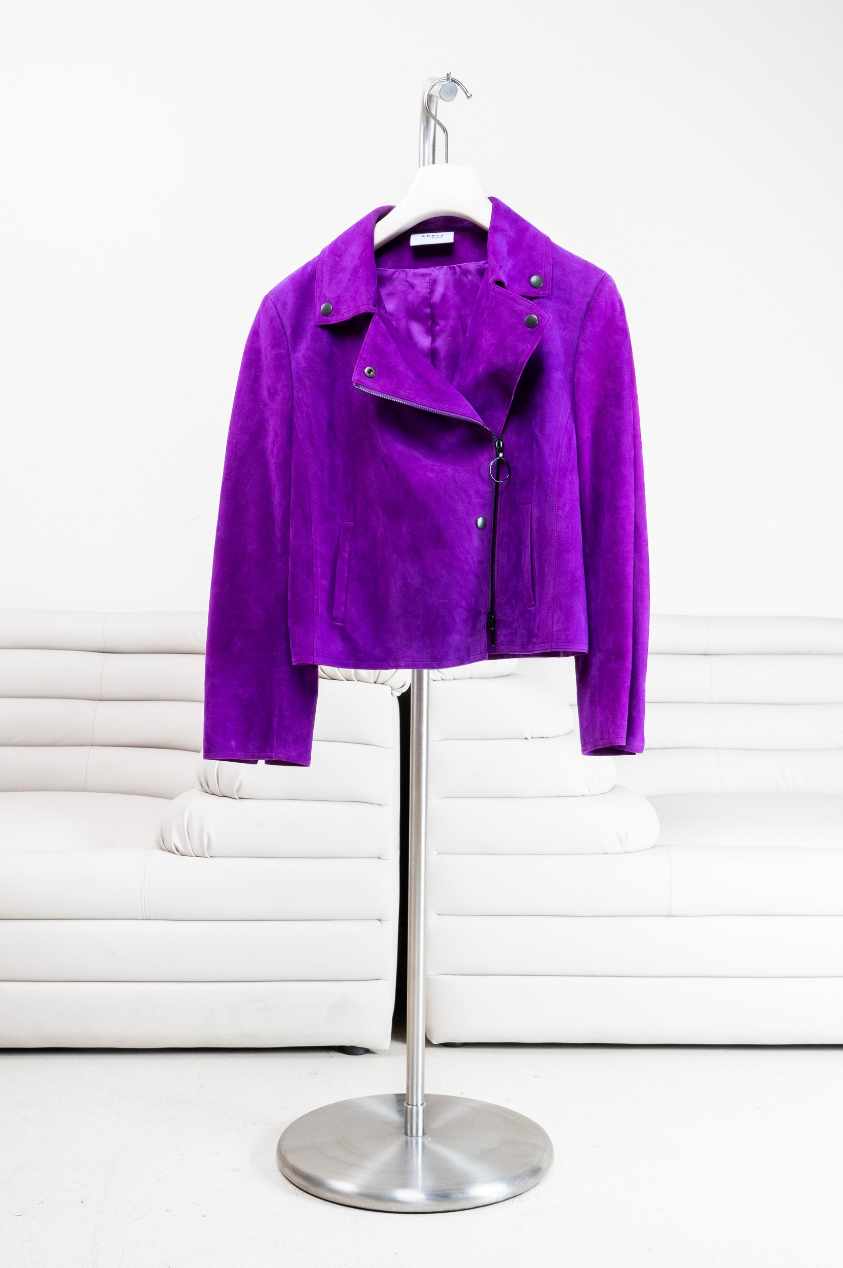 Purple Suede Moto Jacket