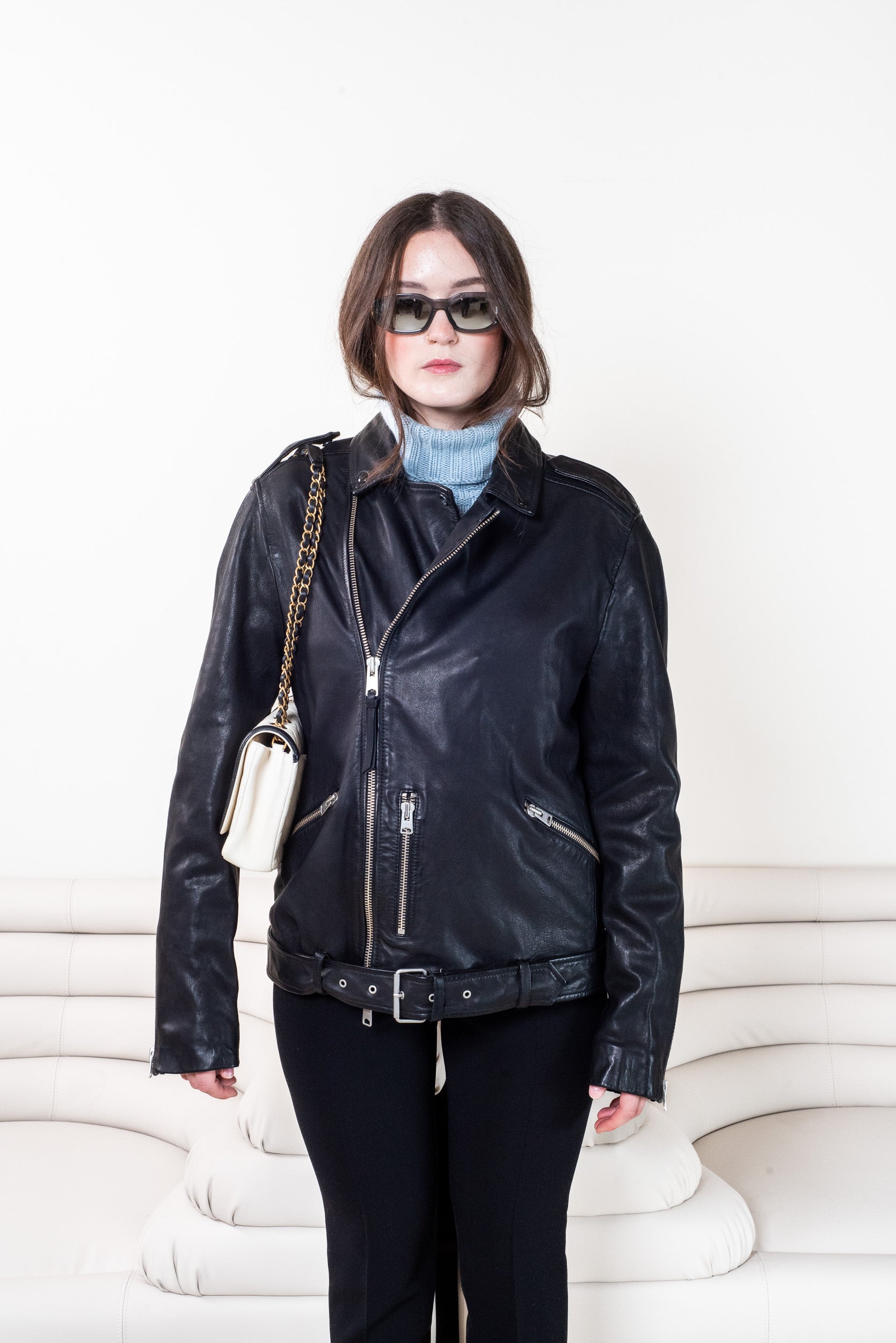 Black Leather Moto Jacket