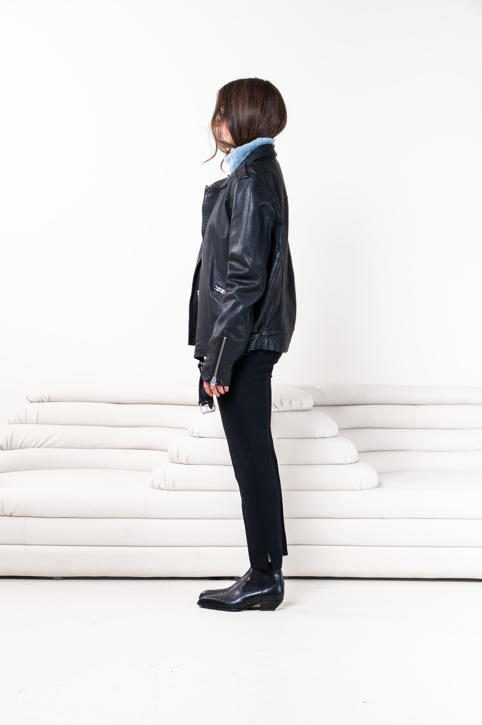 Black Leather Moto Jacket