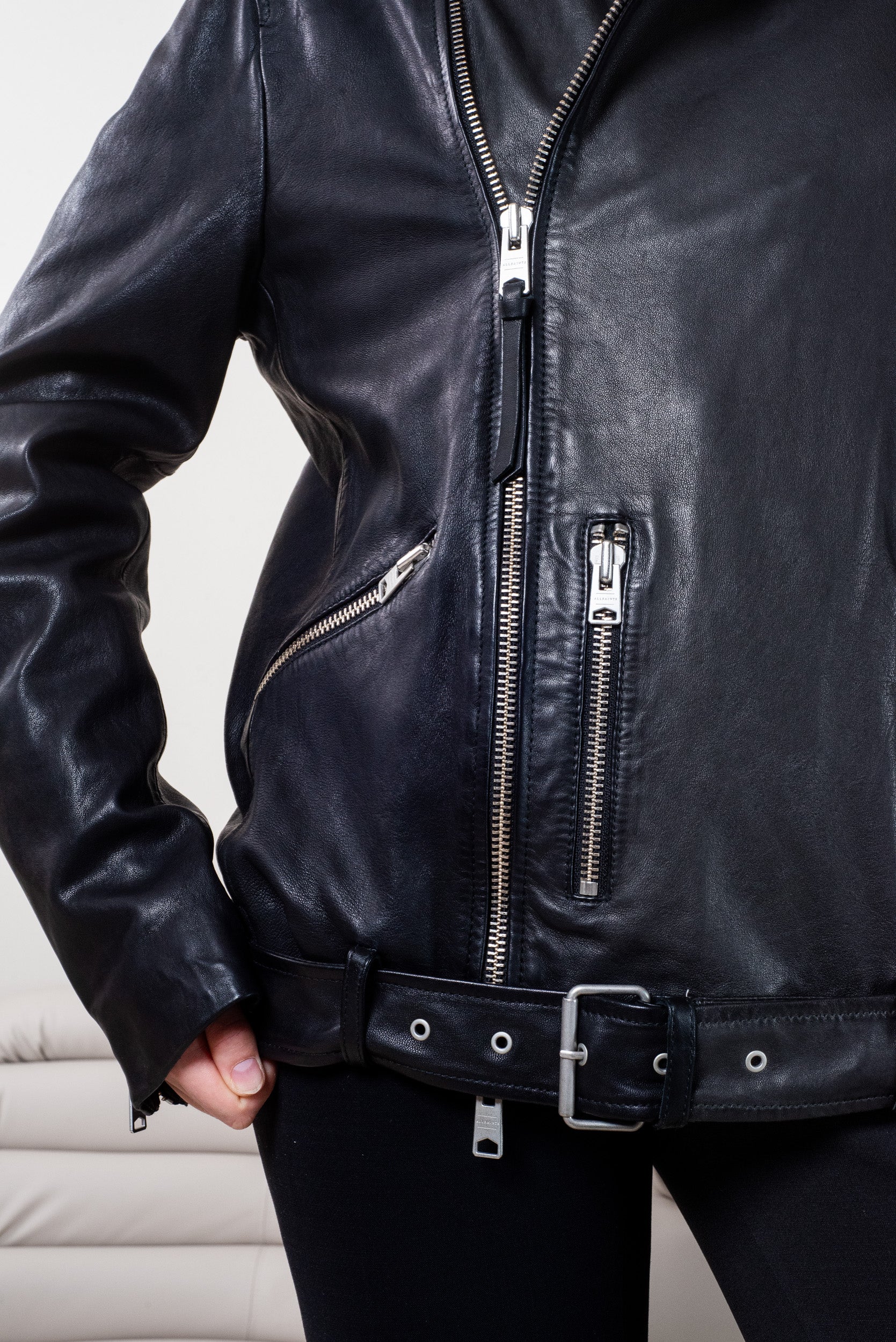 Black Leather Moto Jacket