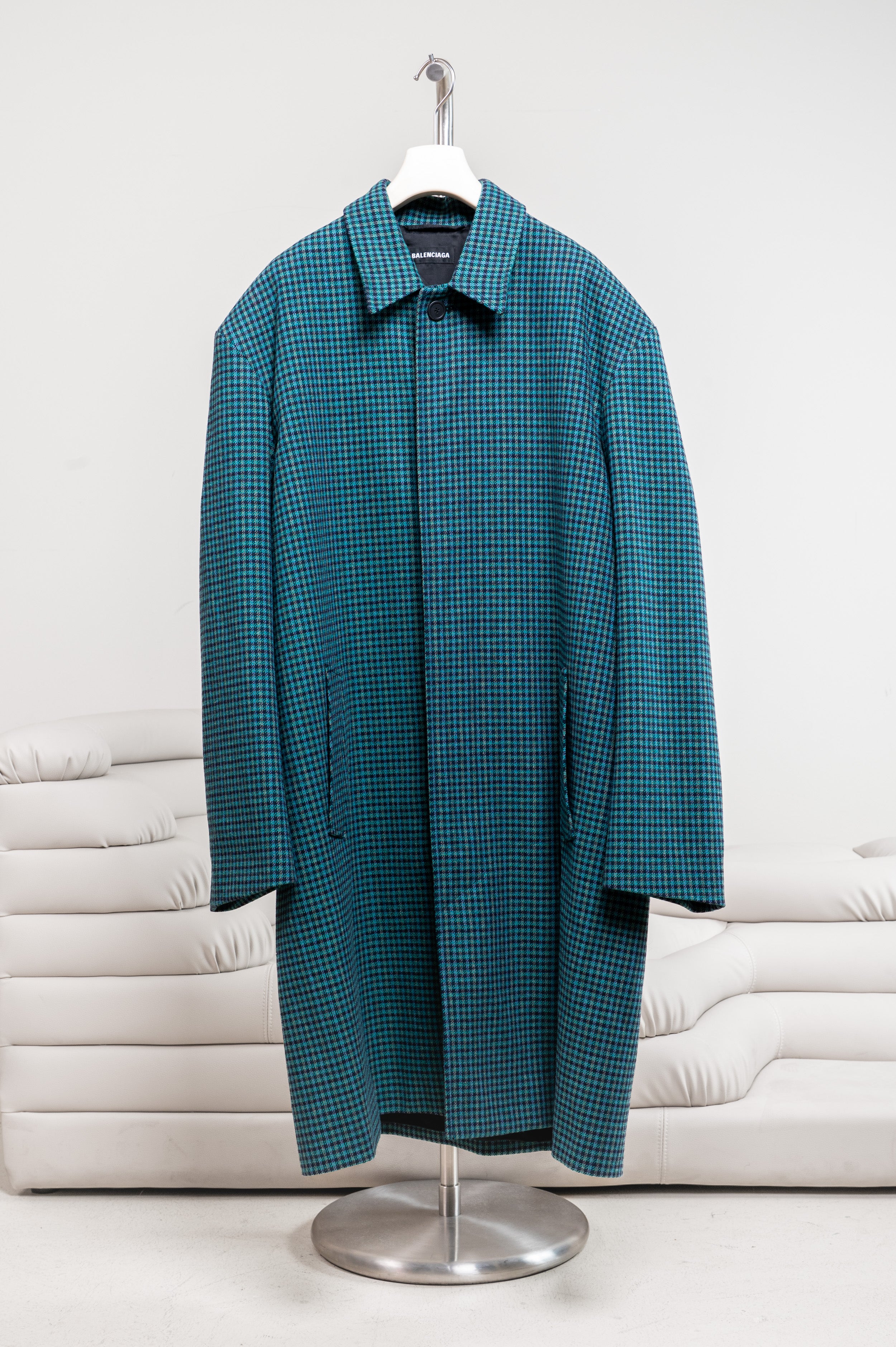 Green Plaid Car Coat