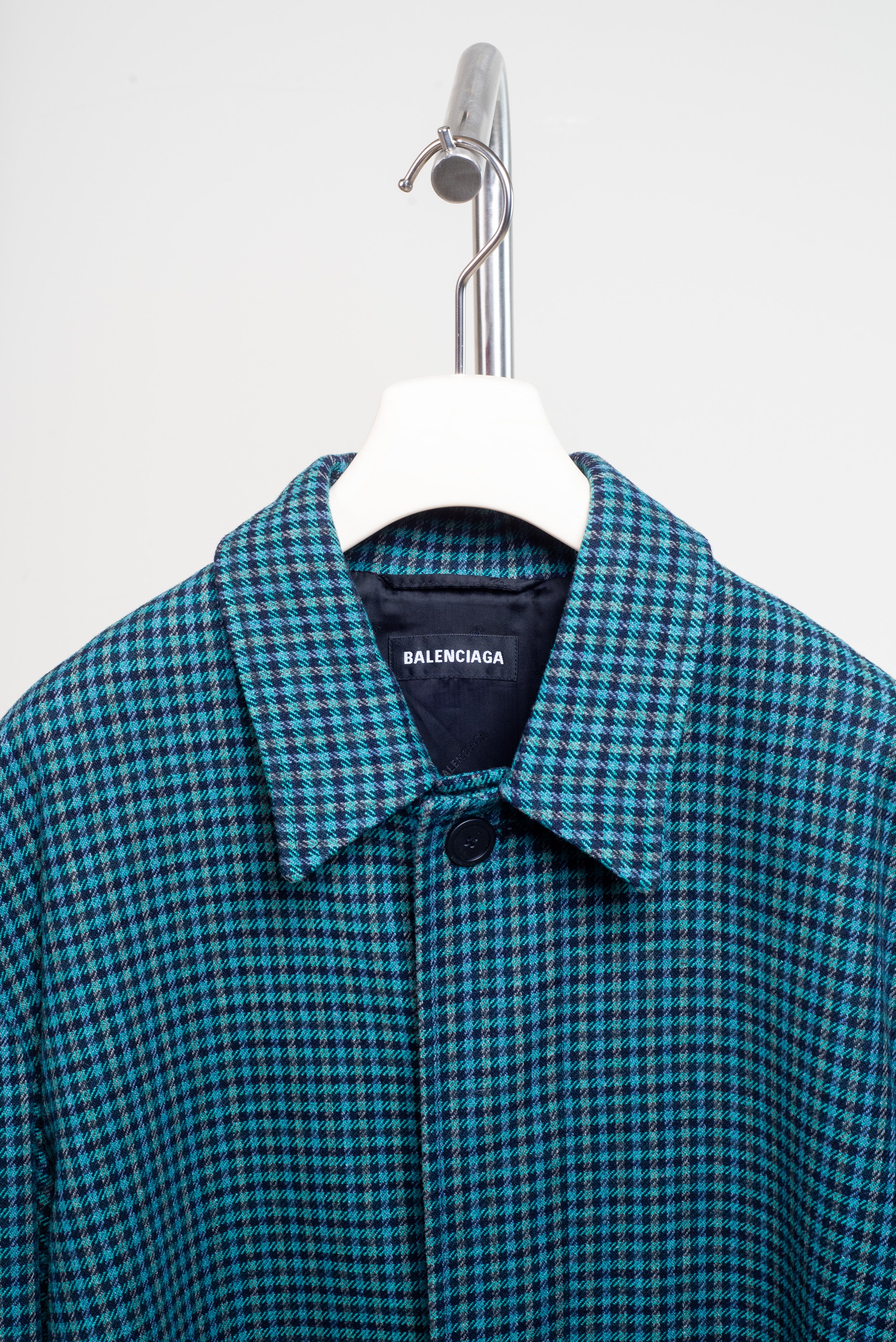 Green Plaid Car Coat