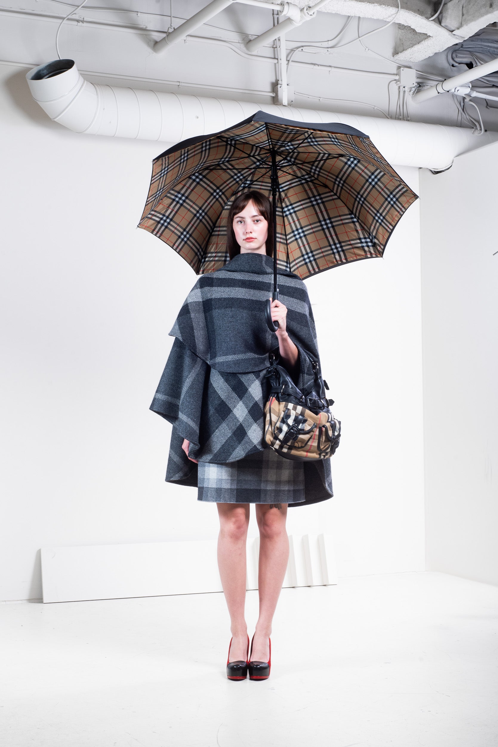 Black & Check Umbrella