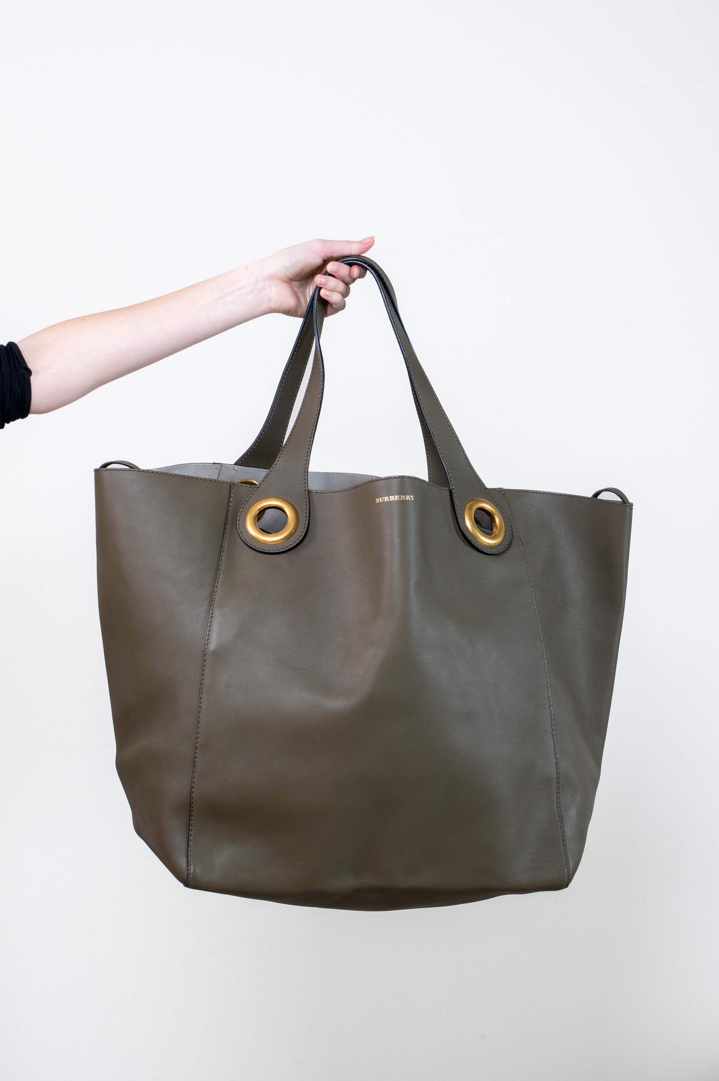 Khaki Green Grommet Tote Bag