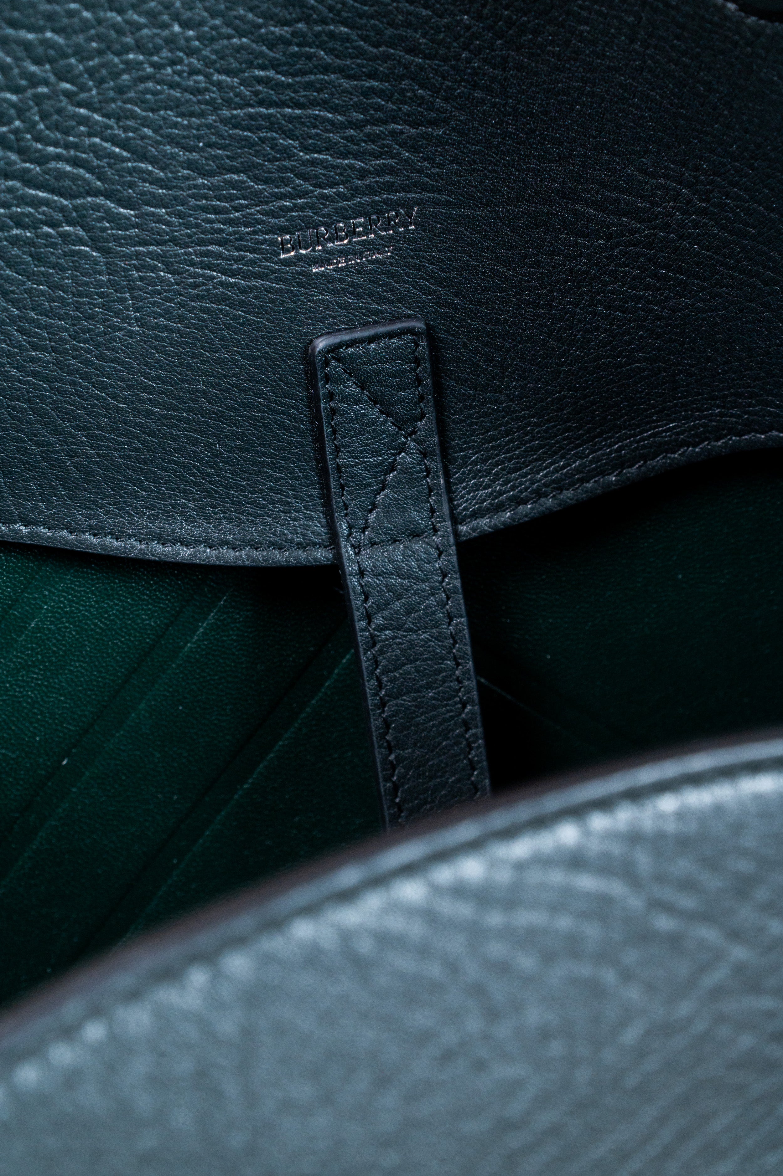 Slate Large Leather Horn Bag