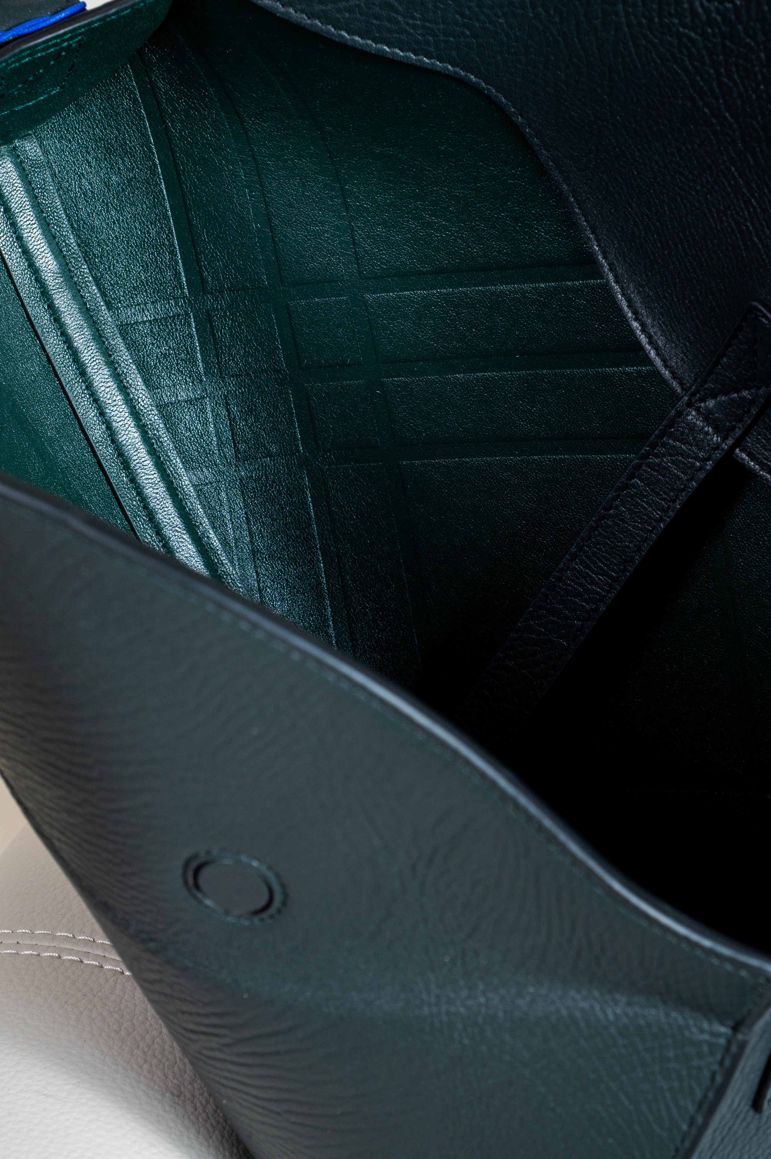 Slate Large Leather Horn Bag