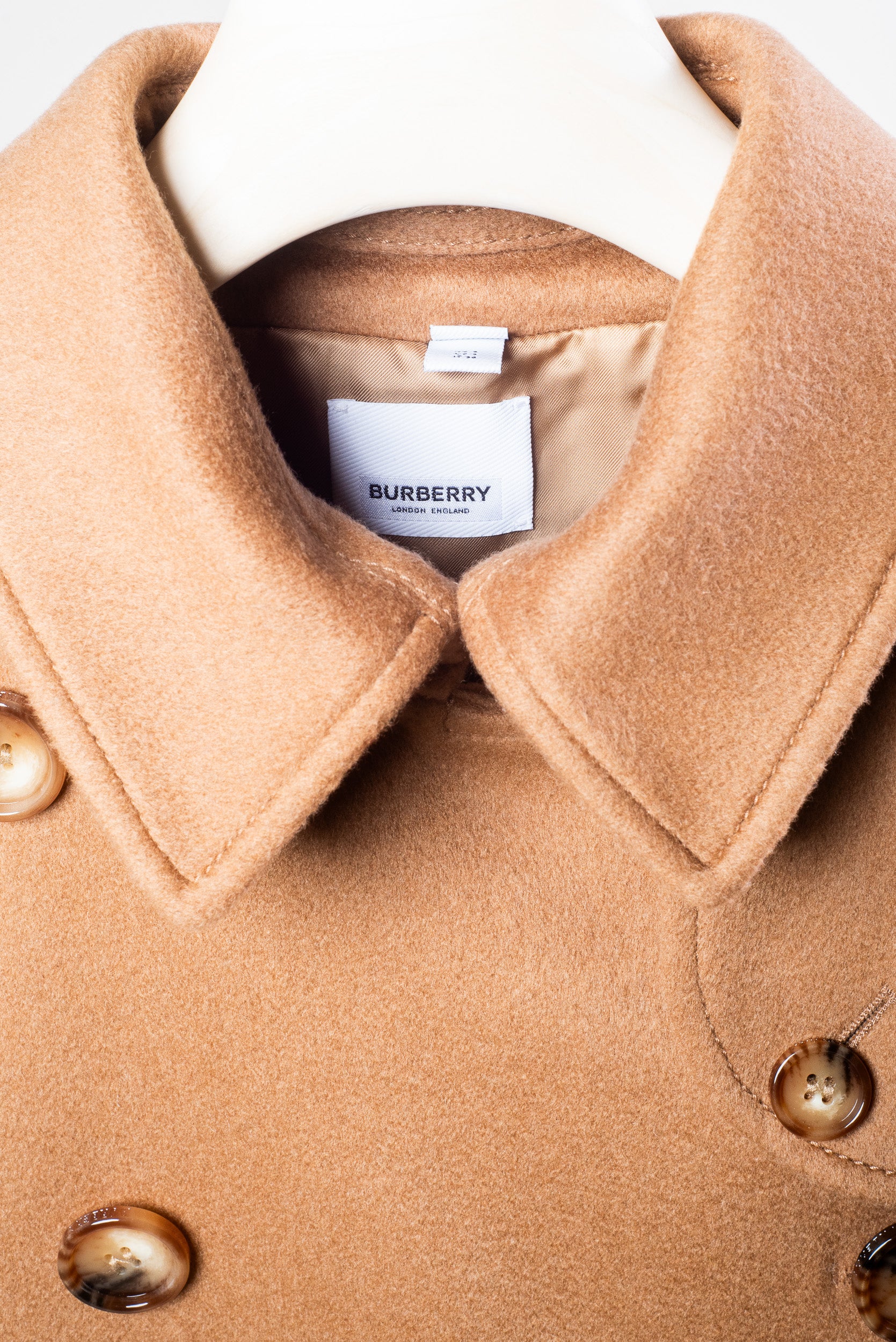 Camel Cashmere Double Breasted Peacoat