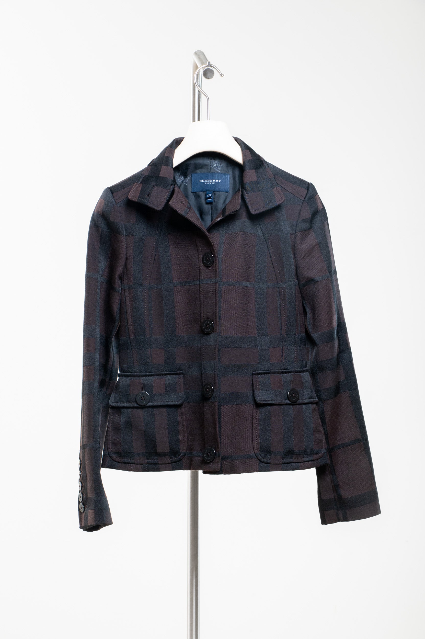 Brown Plaid Tailored Jacket