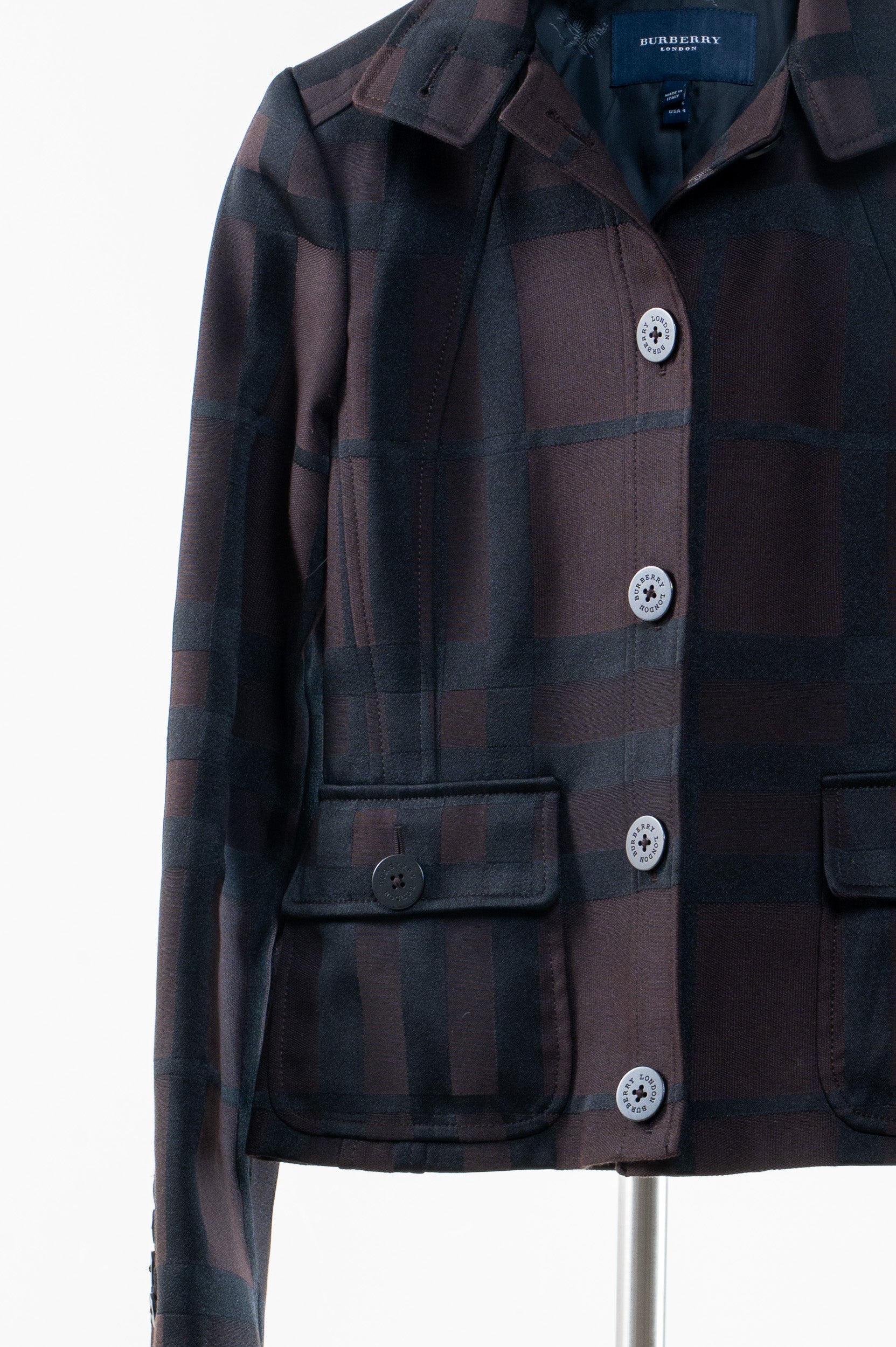 Brown Plaid Tailored Jacket