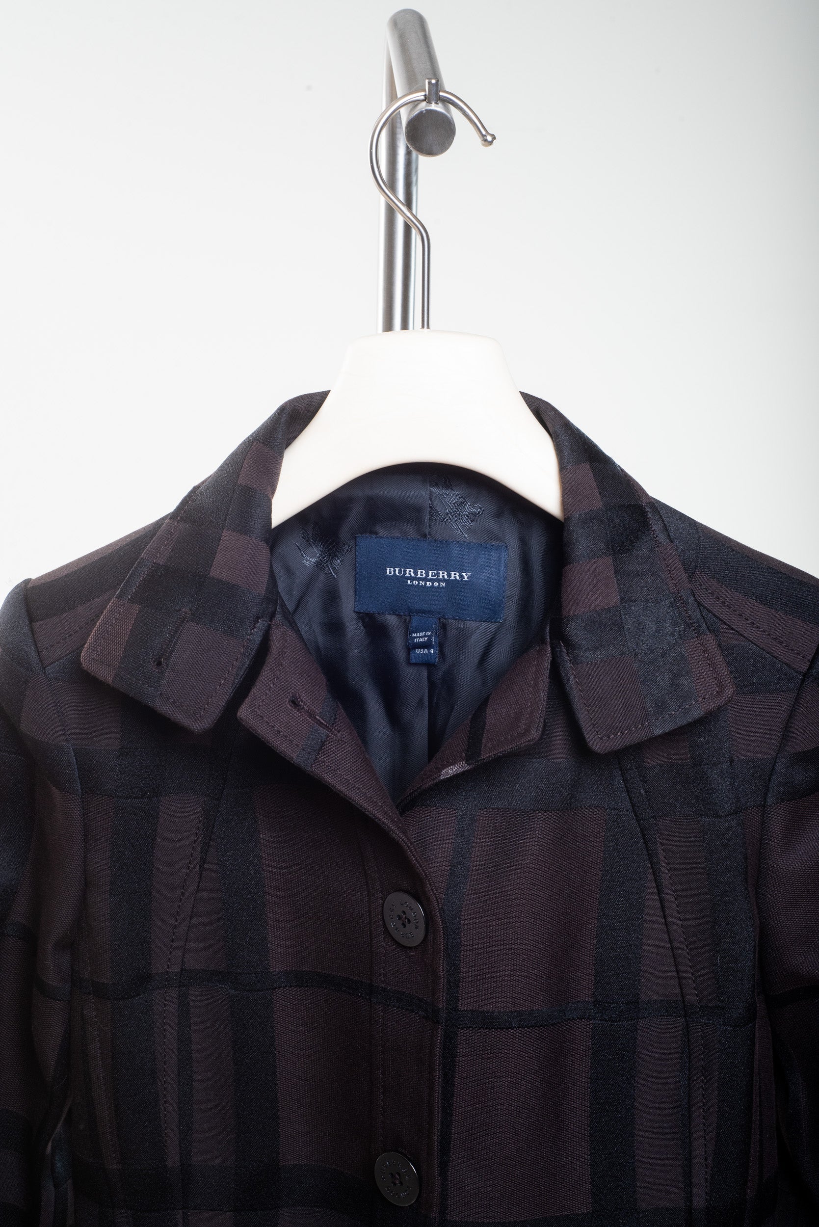 Brown Plaid Tailored Jacket