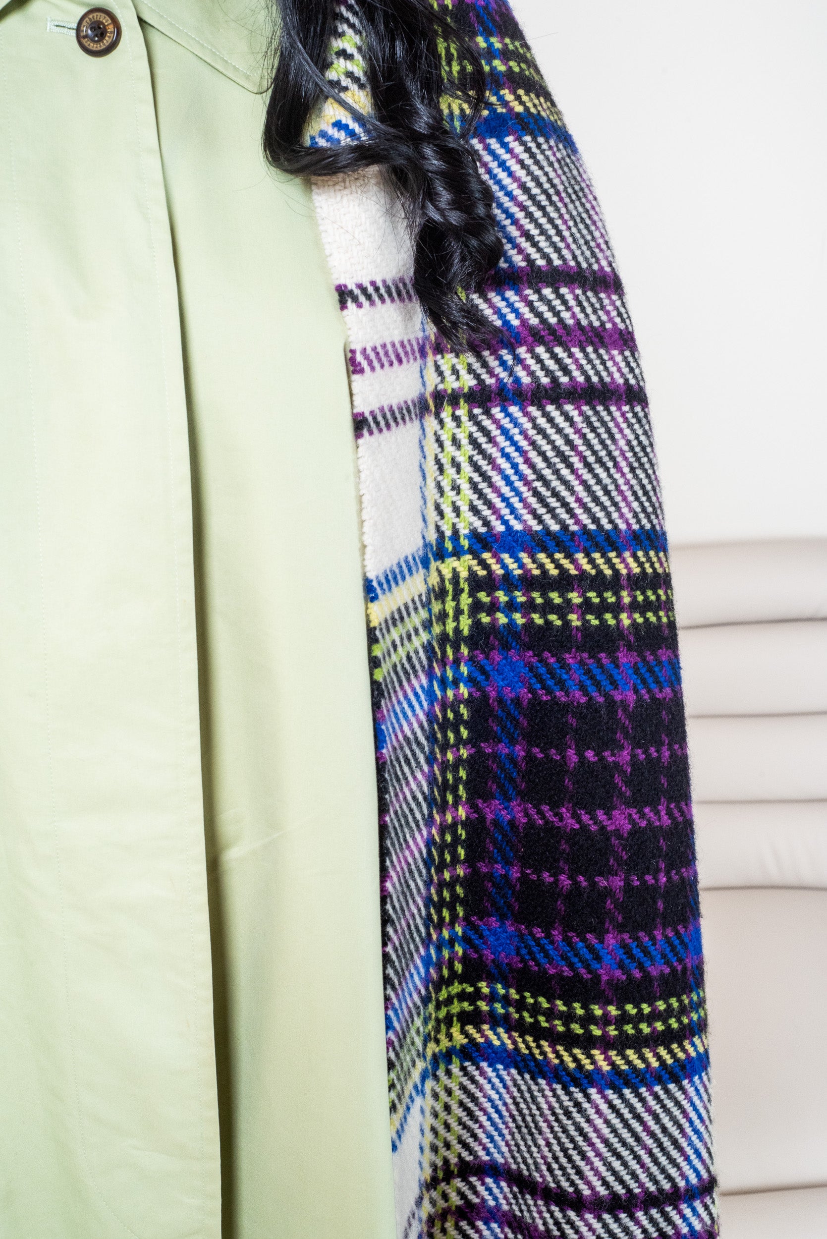Neon Plaid Printed Scarf