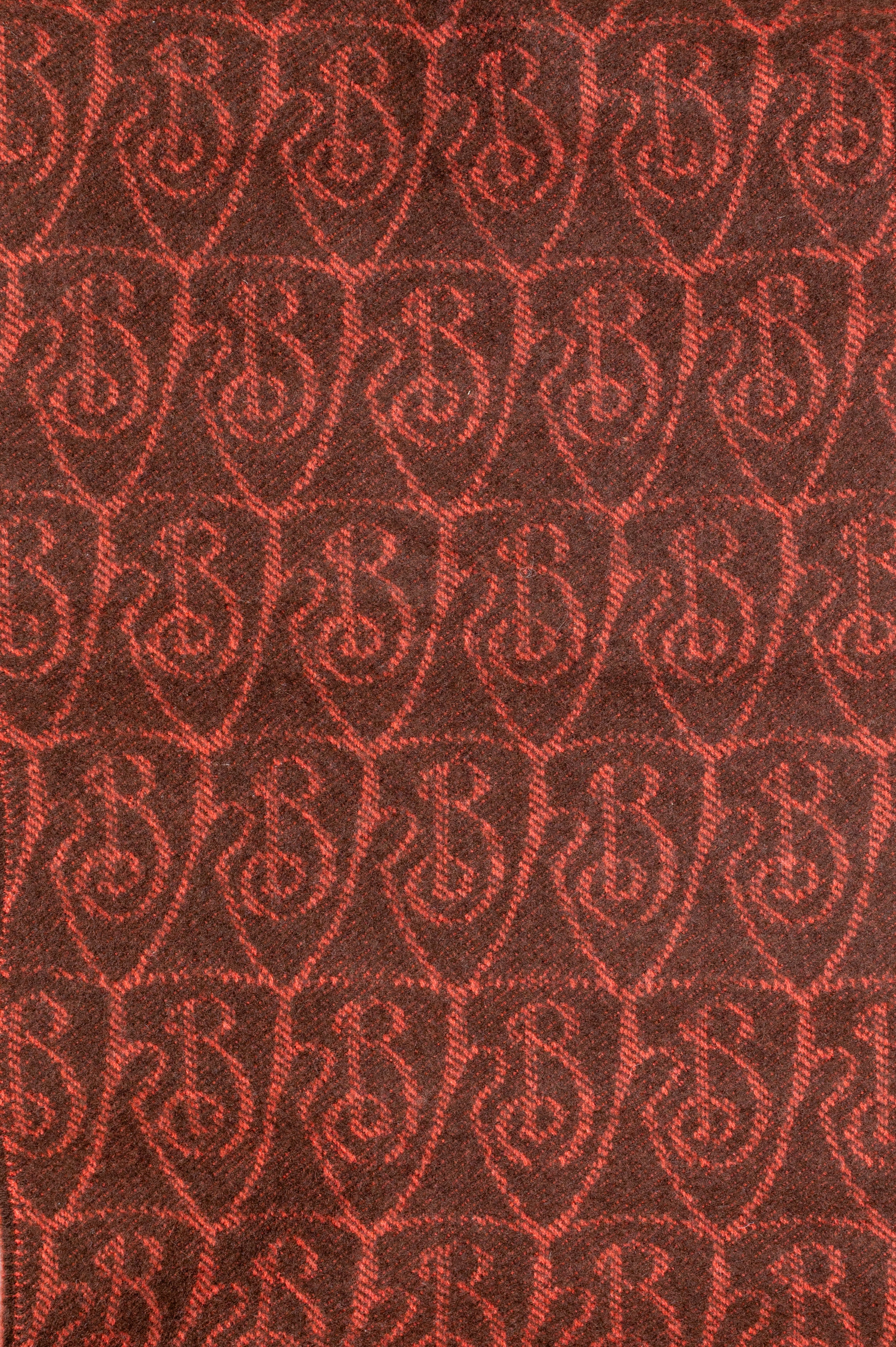 Brown & Orange Reversible B Shield Cashmere Scarf