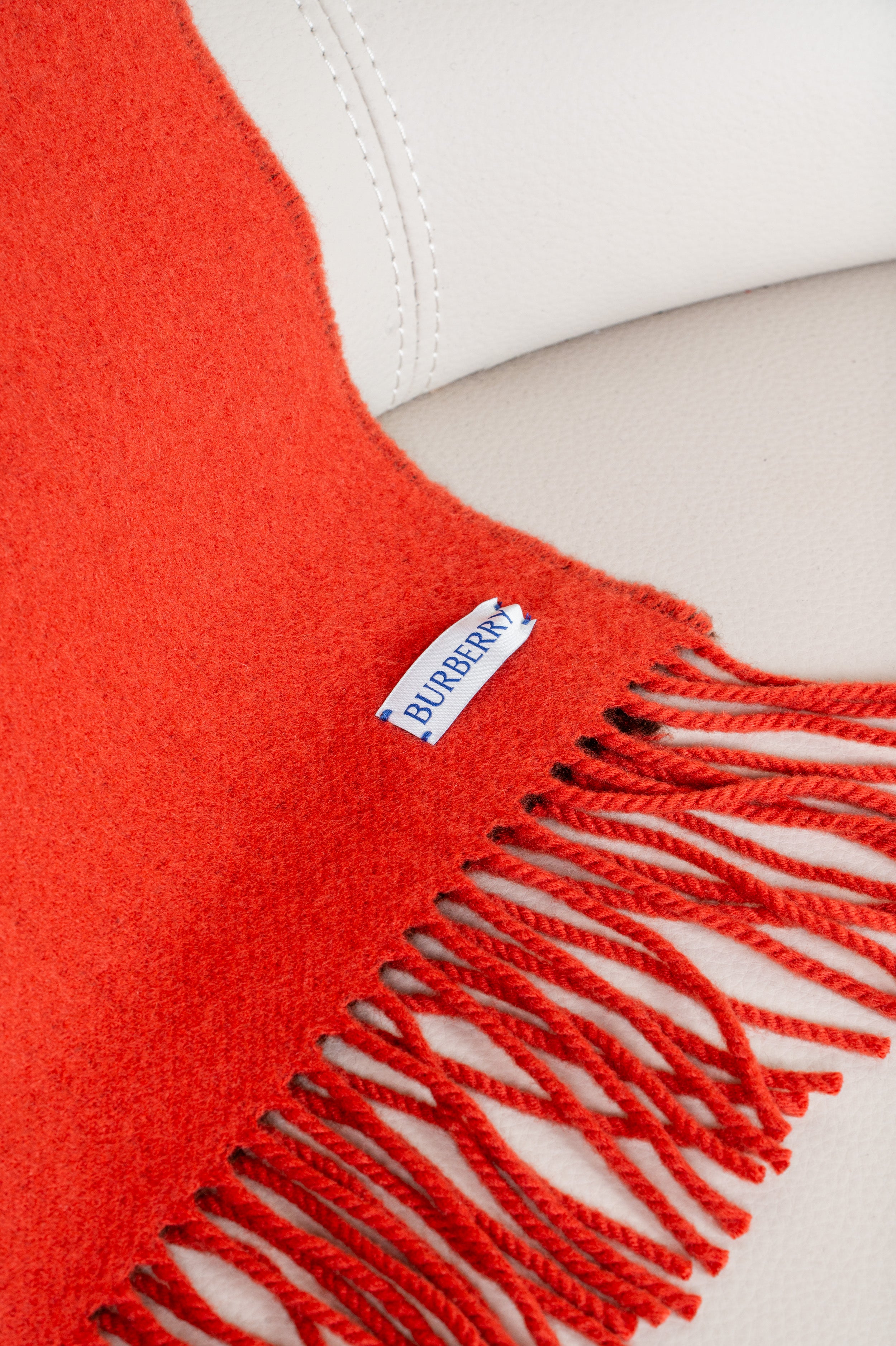 Brown & Orange Reversible B Shield Cashmere Scarf