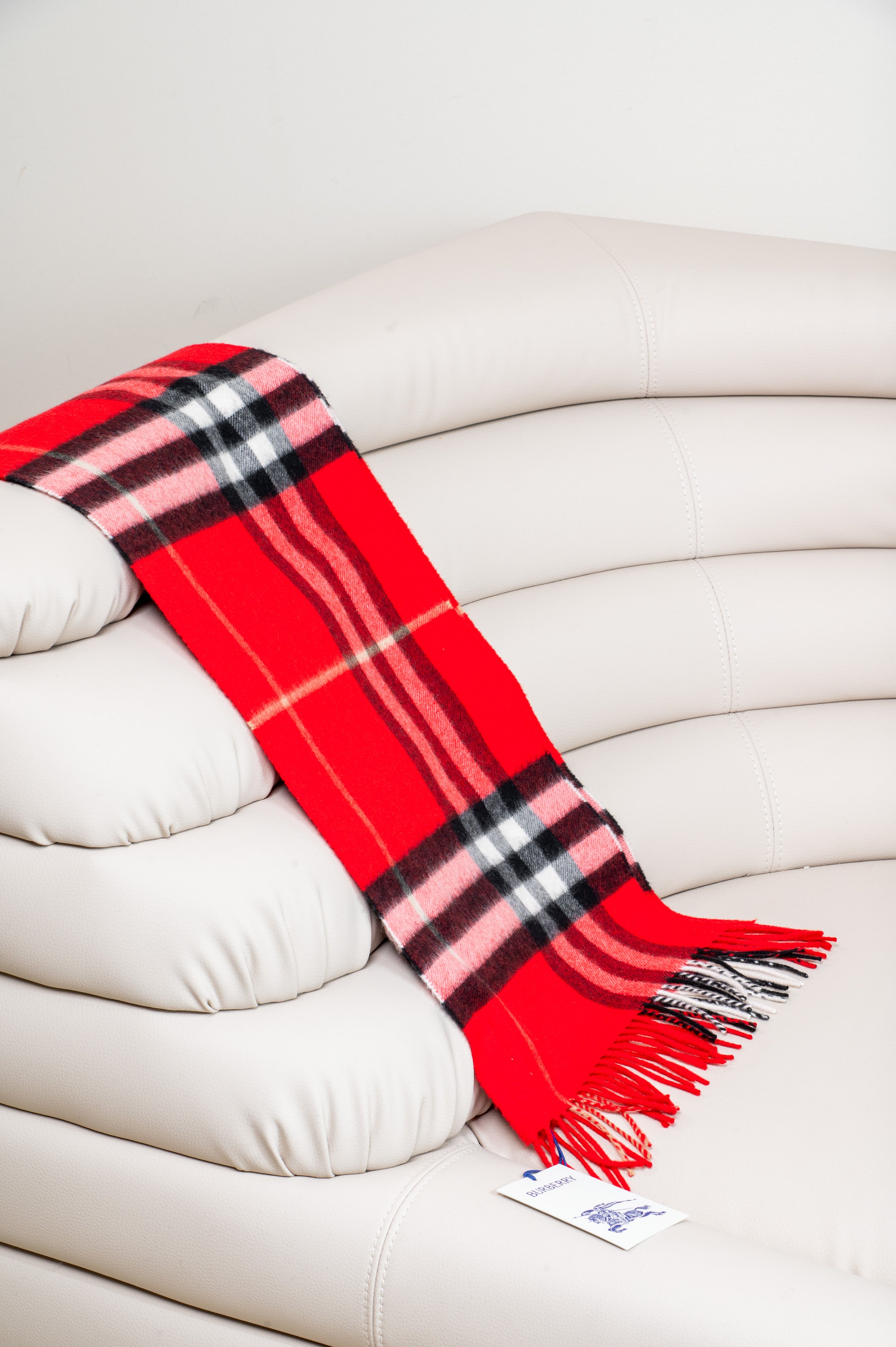 Red Check Cashmere Scarf