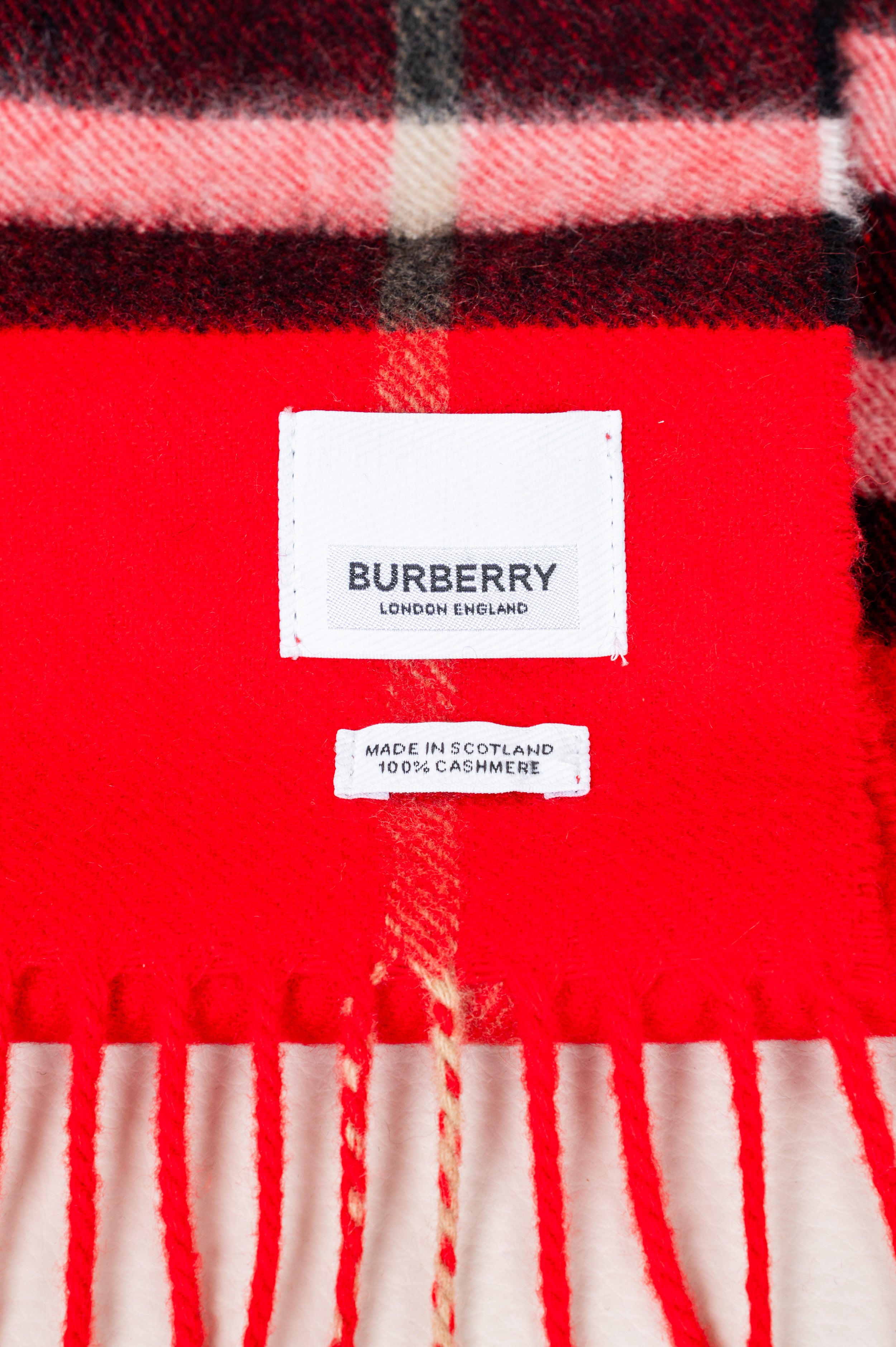 Red Check Cashmere Scarf