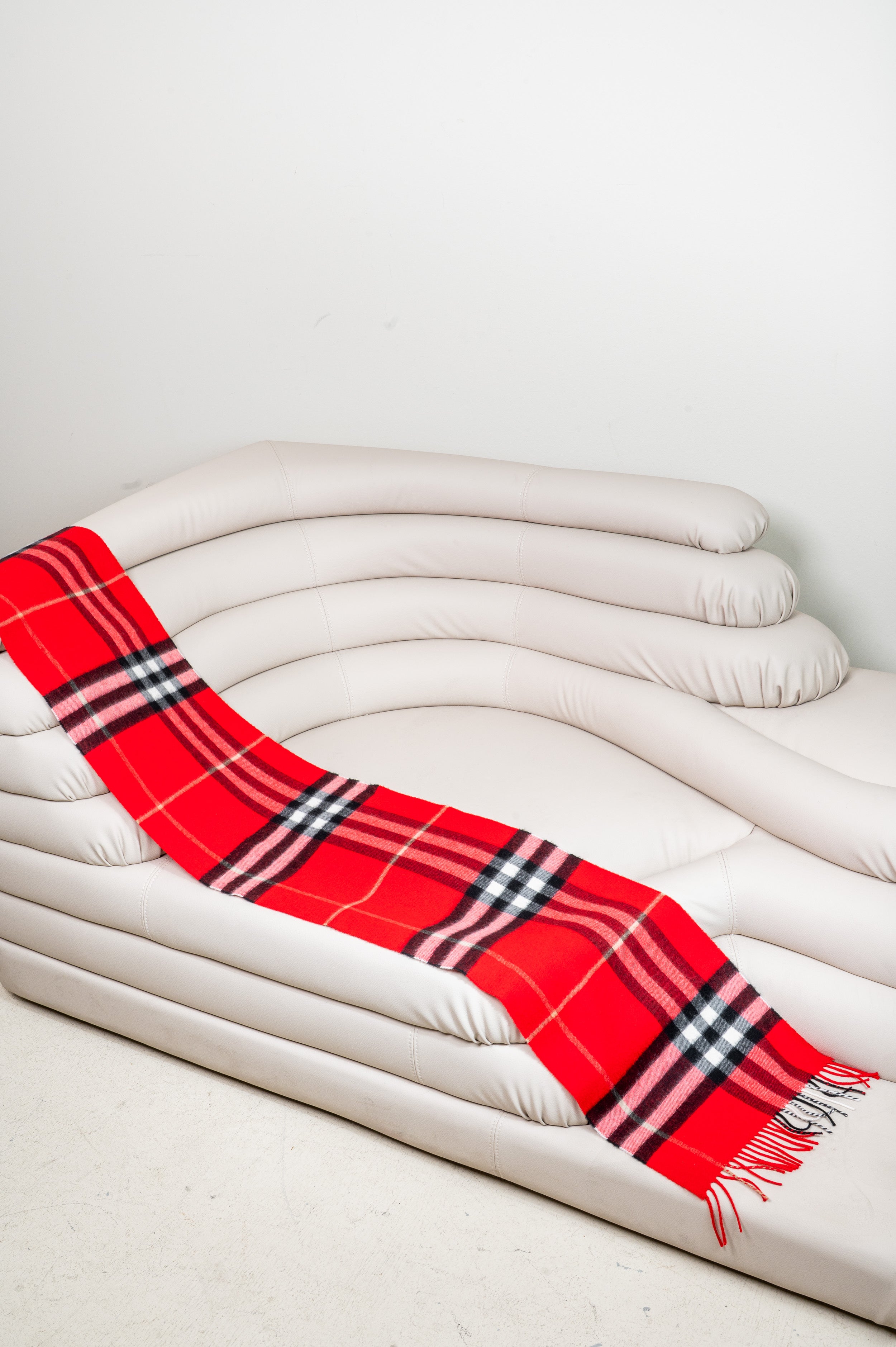 Red Check Cashmere Scarf