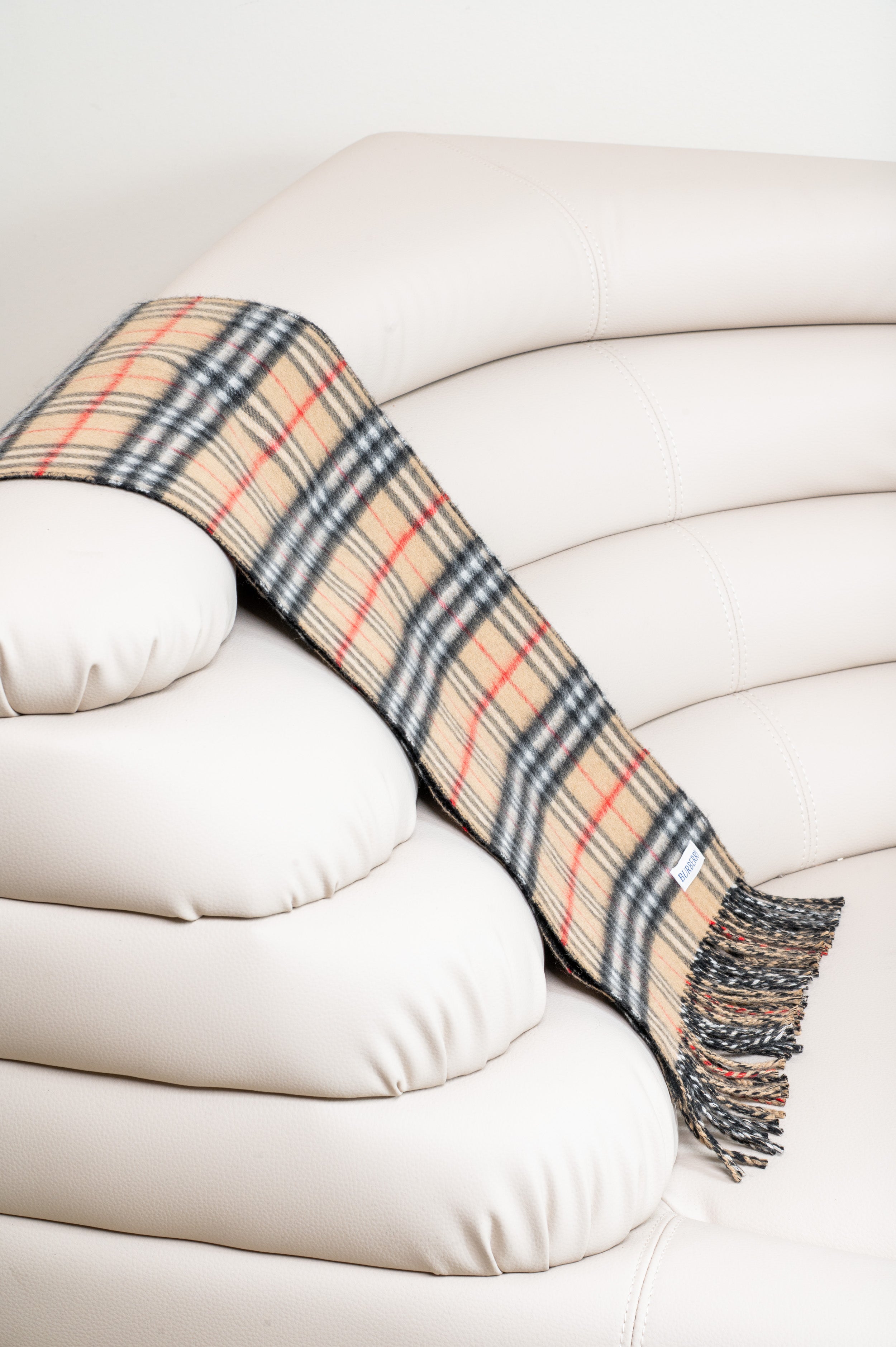 Black & Check Reversible Cashmere Scarf