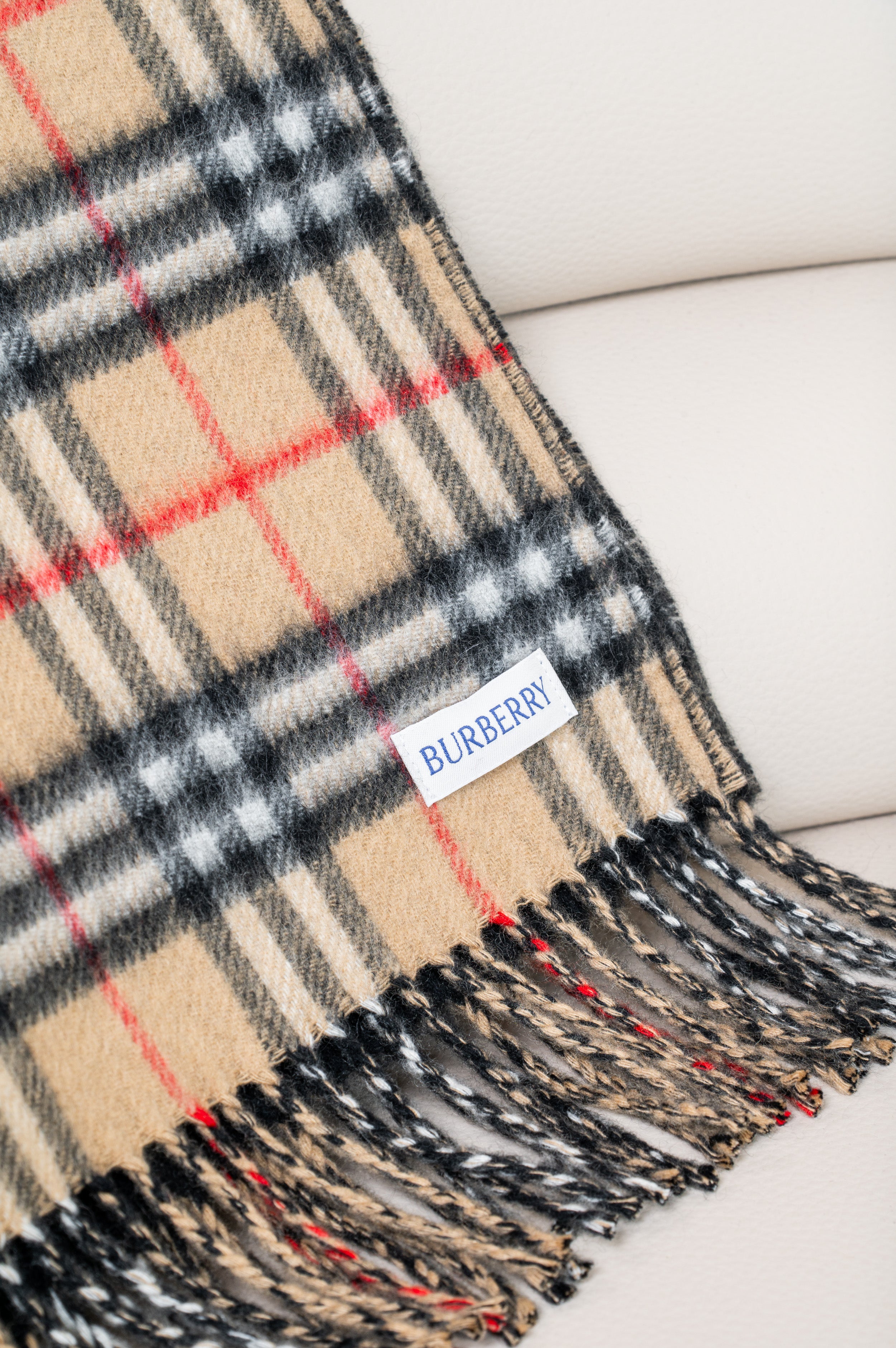 Black & Check Reversible Cashmere Scarf