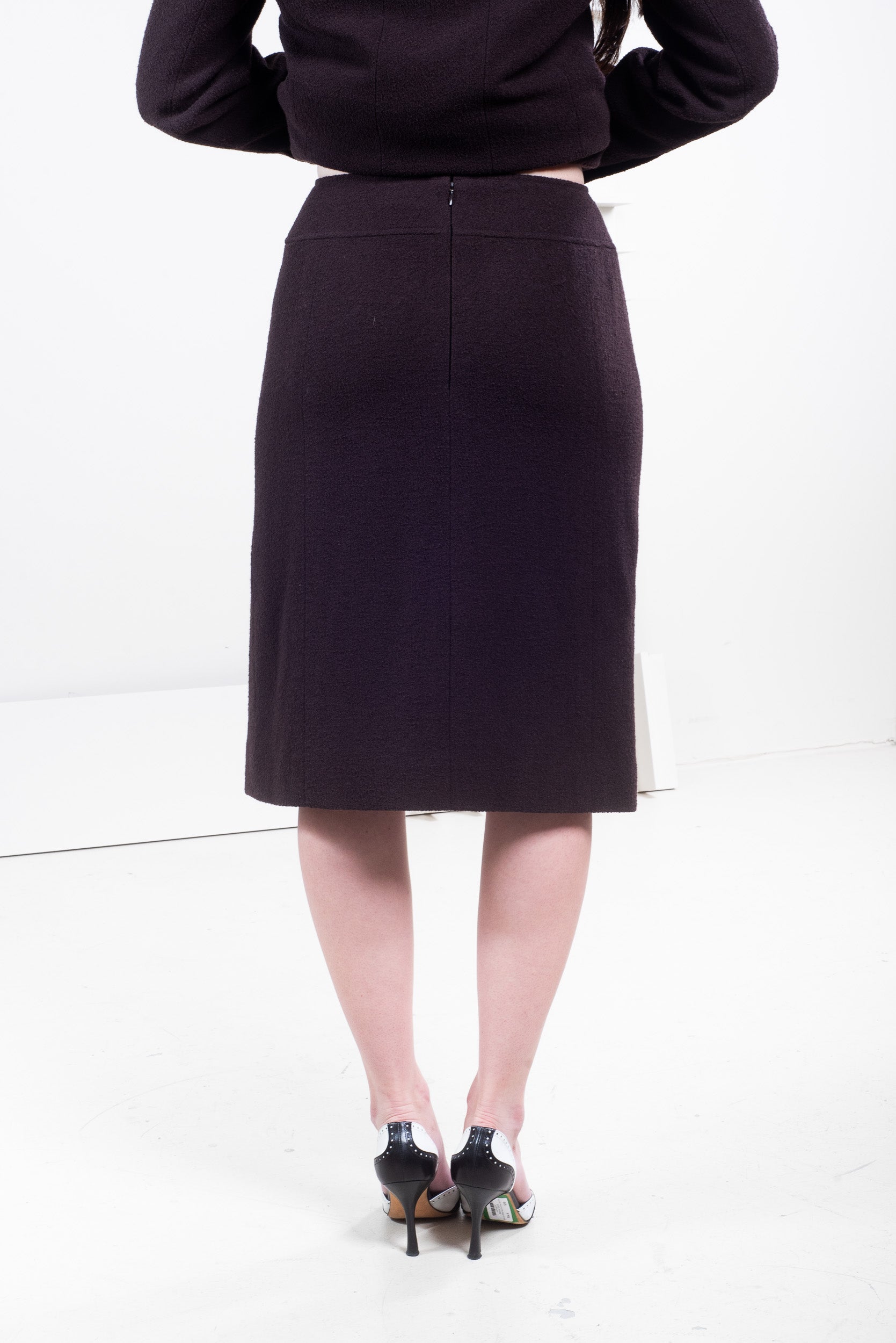 Additional back view of Chanel Vintage Brown Jacket and Skirt Set