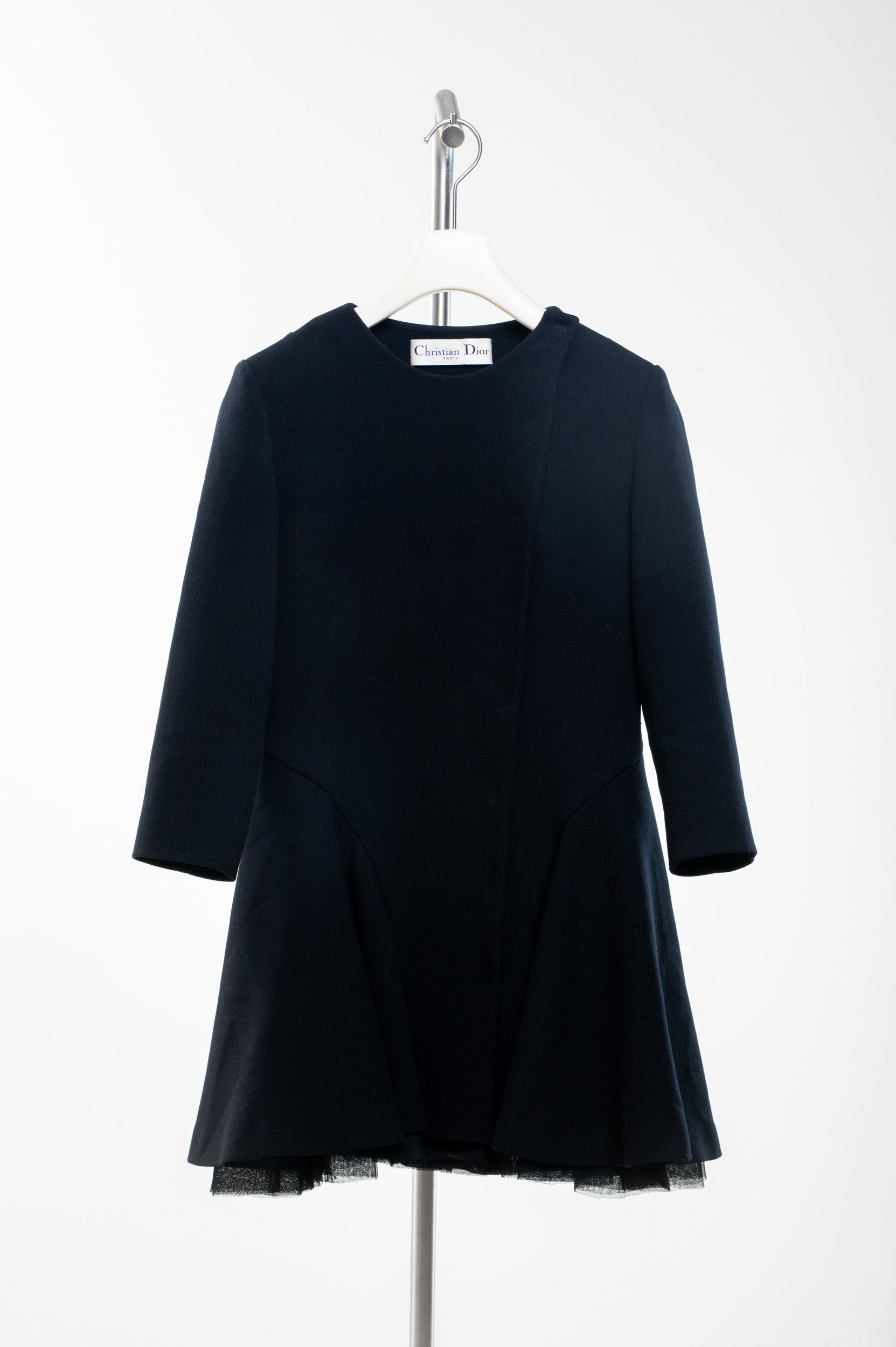 Vintage Black Drop Waist Half-Sleeve Dress