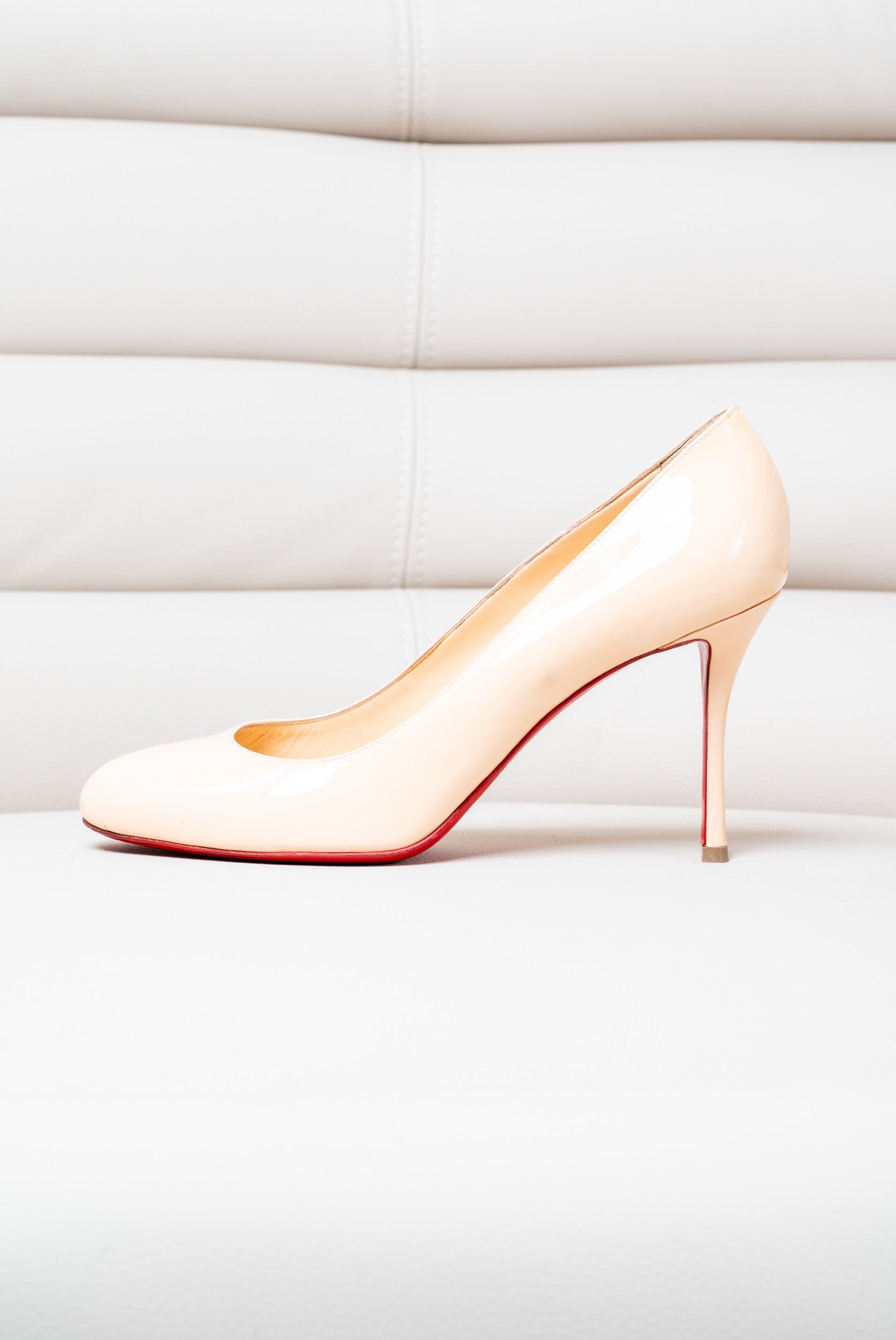Nude Patent Leather 85 mm Pumppie