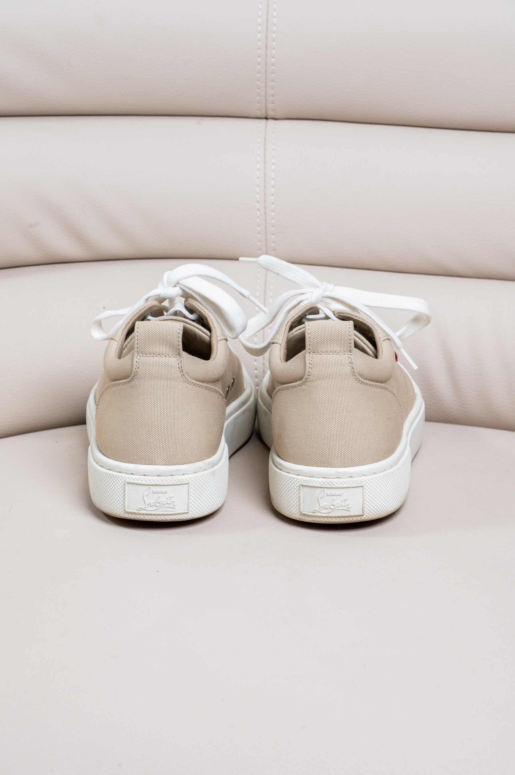 Beige Canvas Simplerui Low Top Sneakers