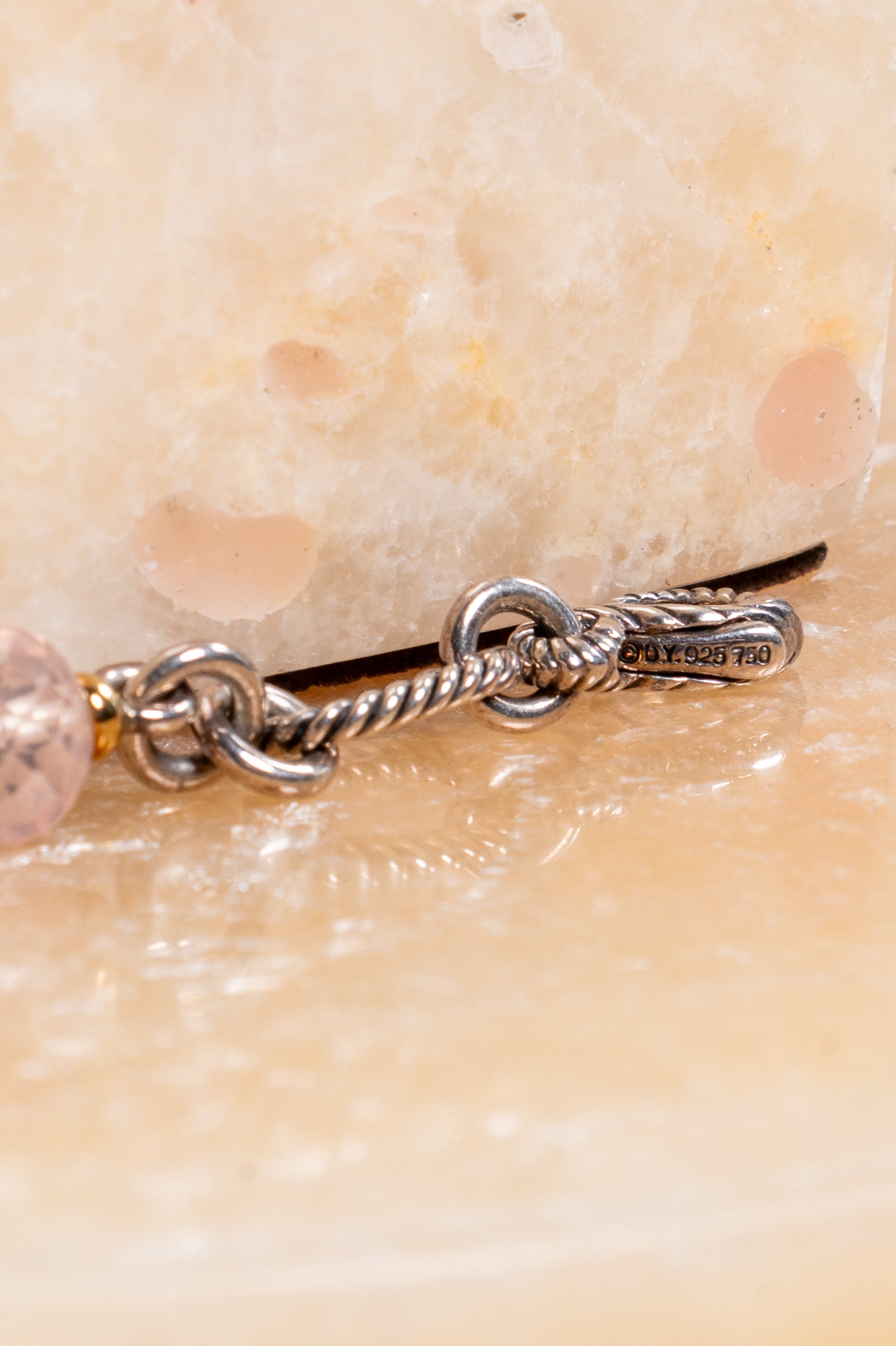 Rose Quartz Bijoux Long Chain Necklace