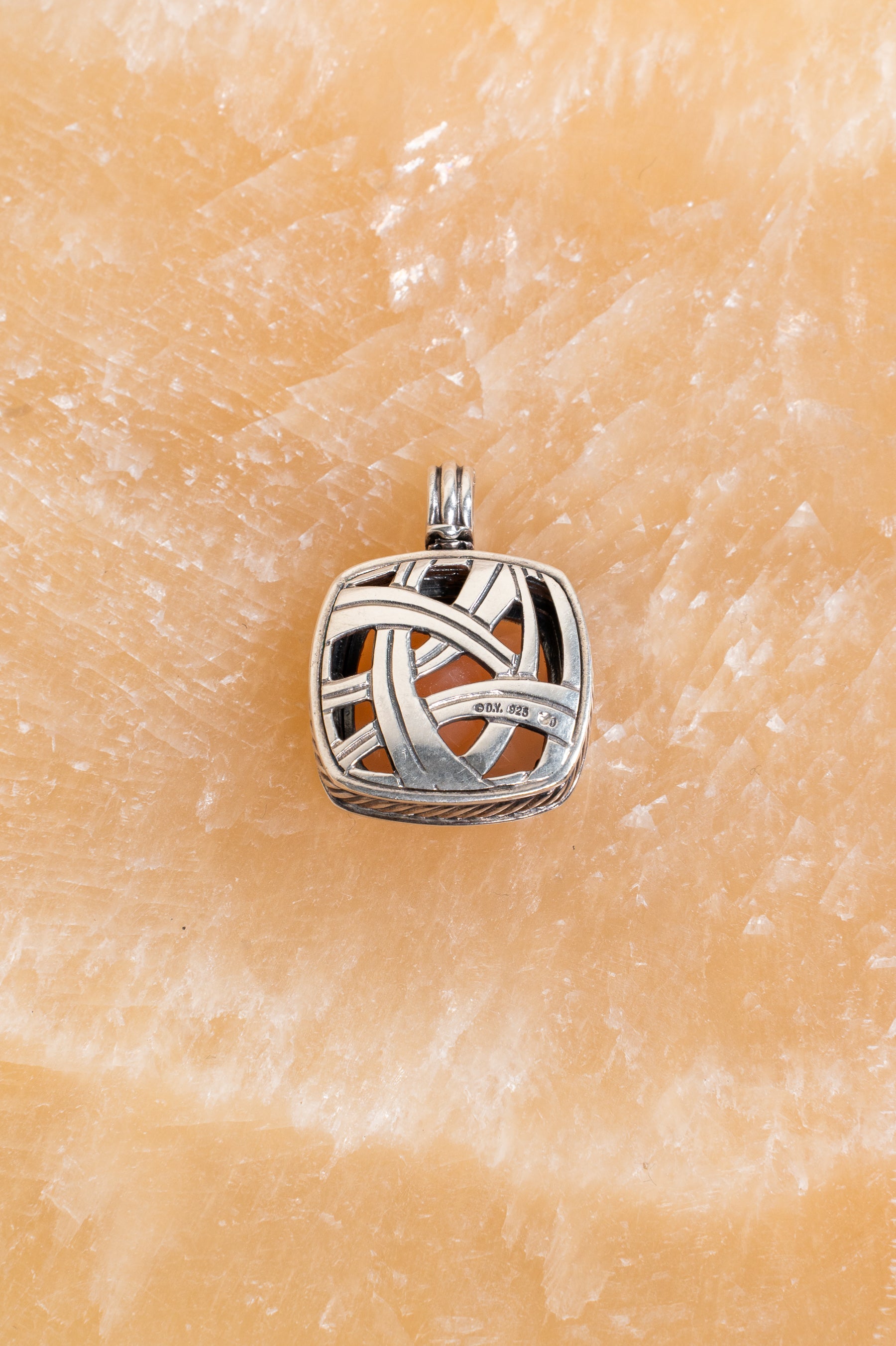 Rose Quartz & Diamond Albion Pendant