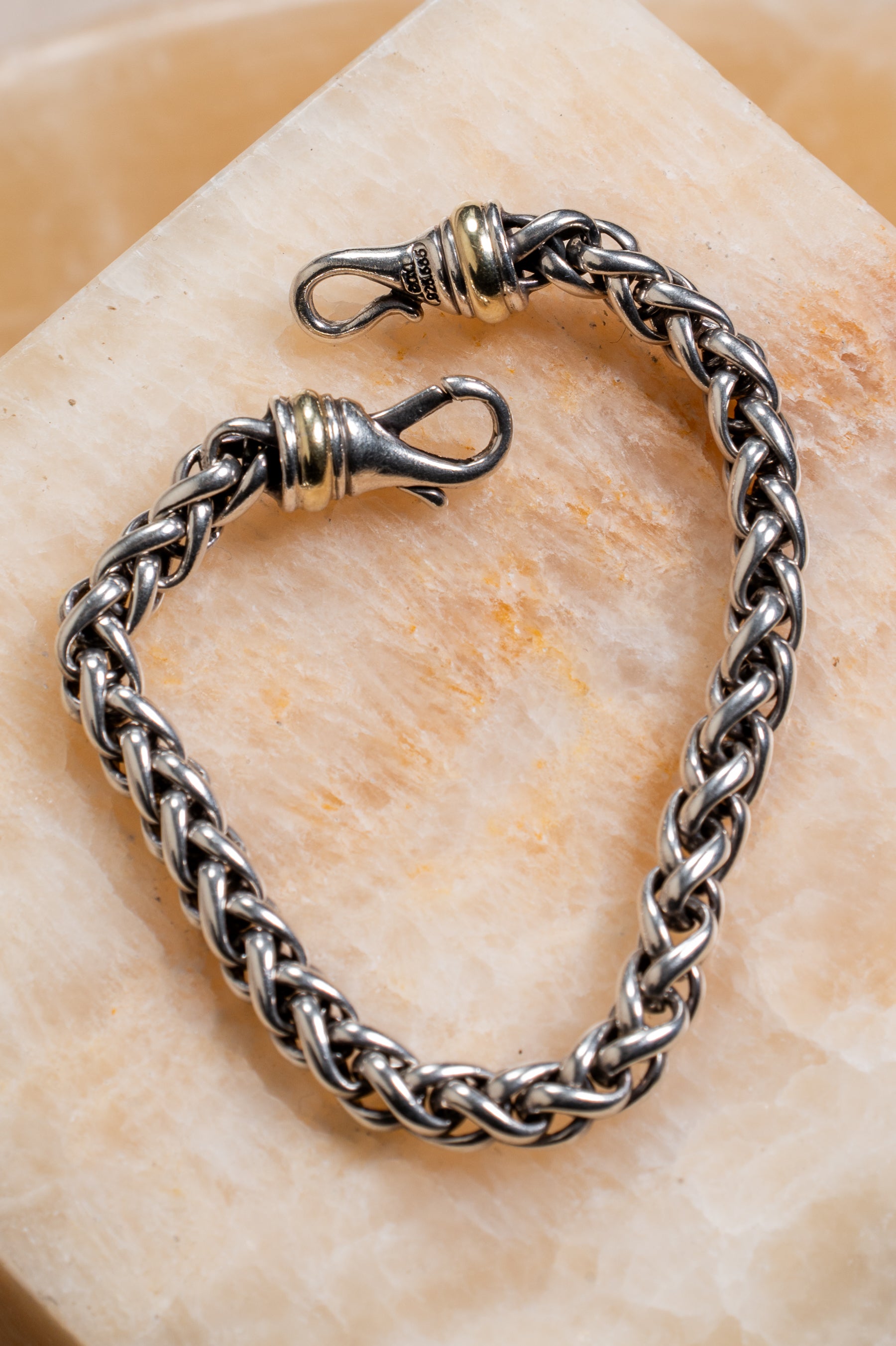 Silver Wheat Link Bracelet