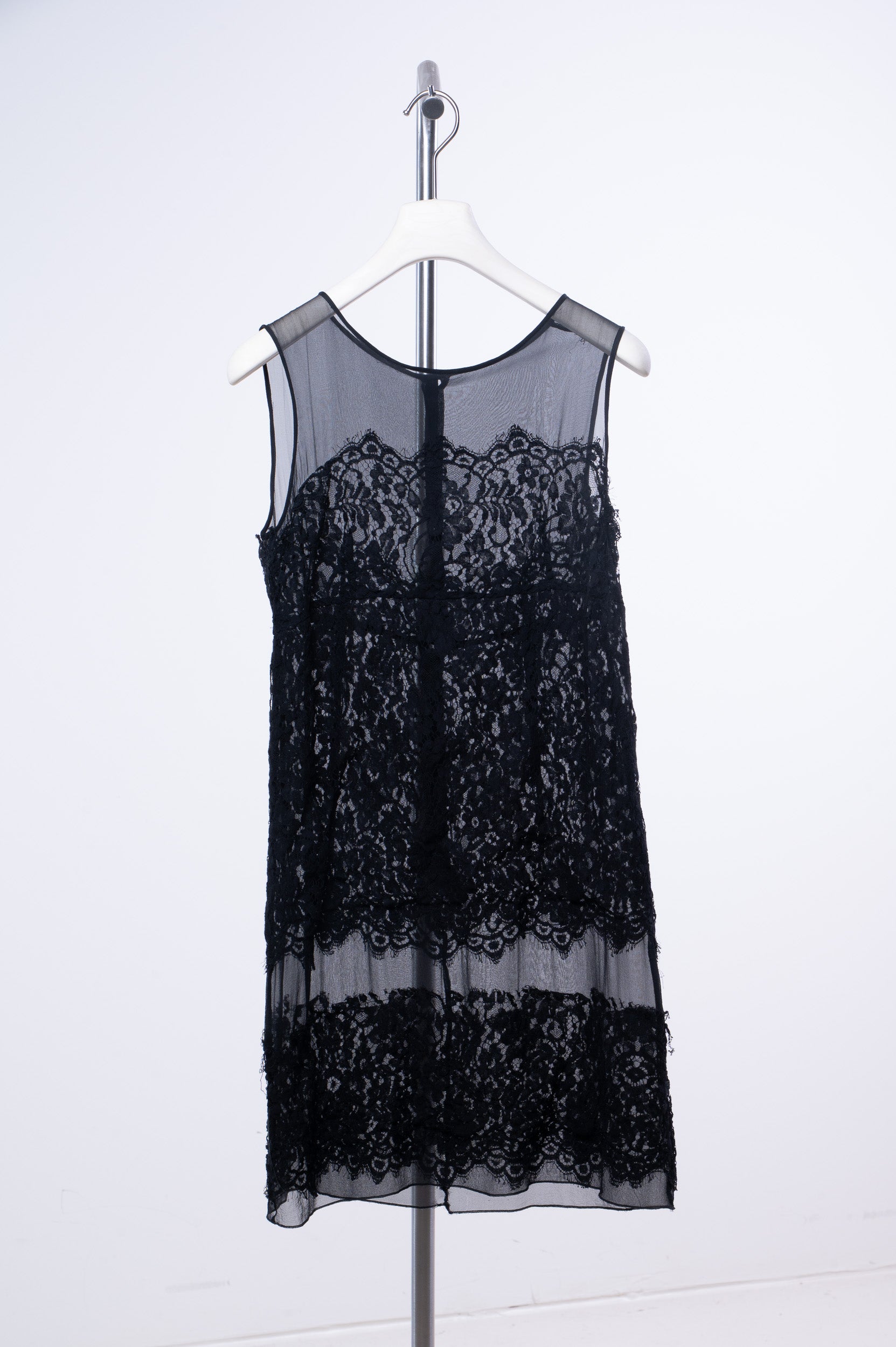 Black Lace Sheer Mini Dress
