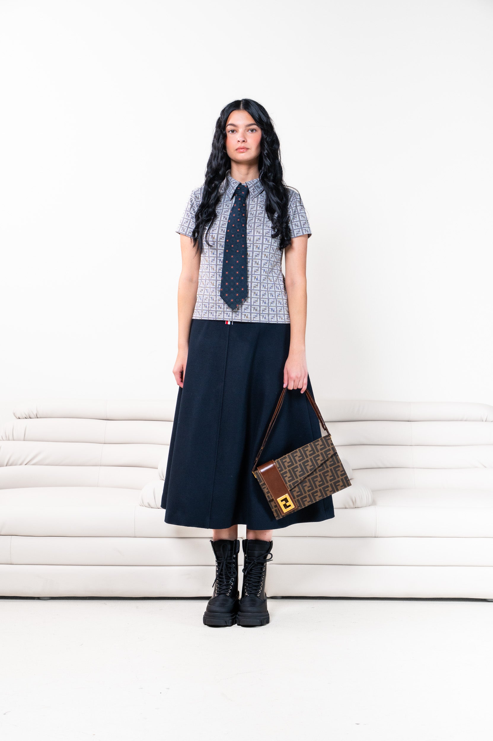Vintage Grey Zucca Print Polo