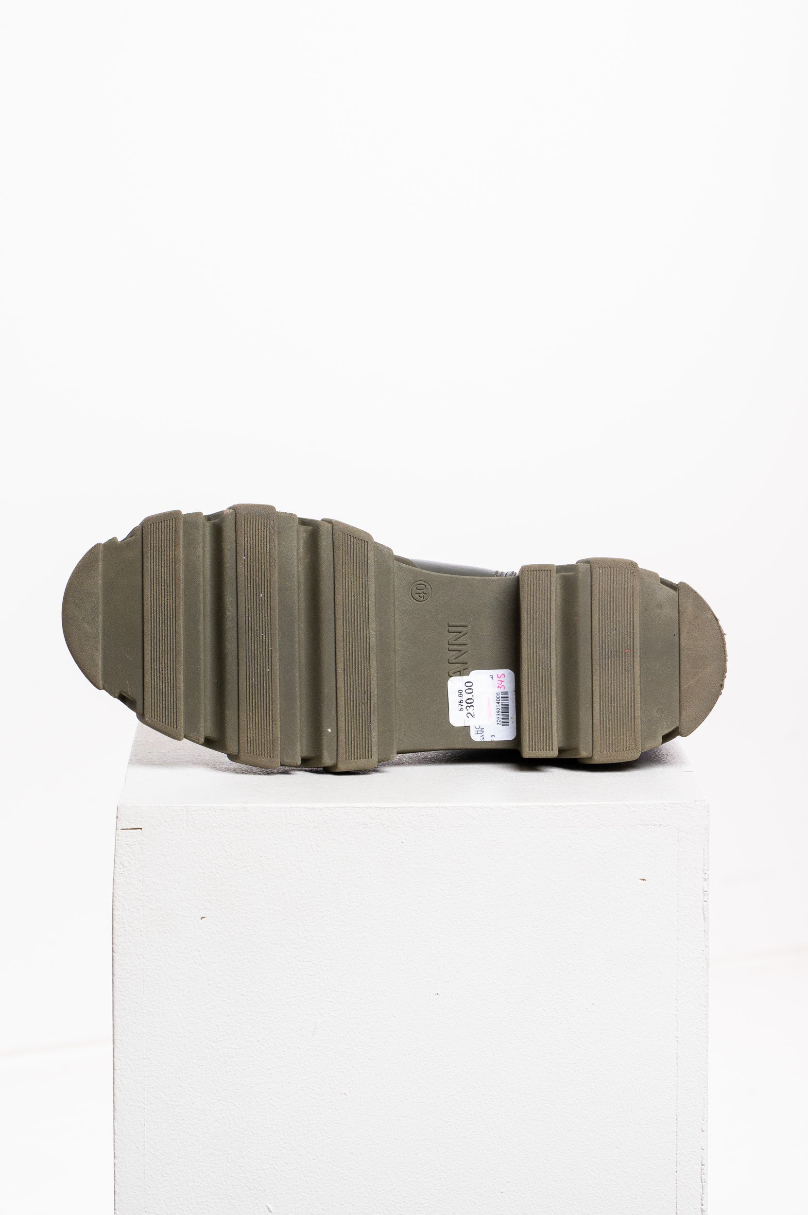 Green Cleated Low Chelsea Boot