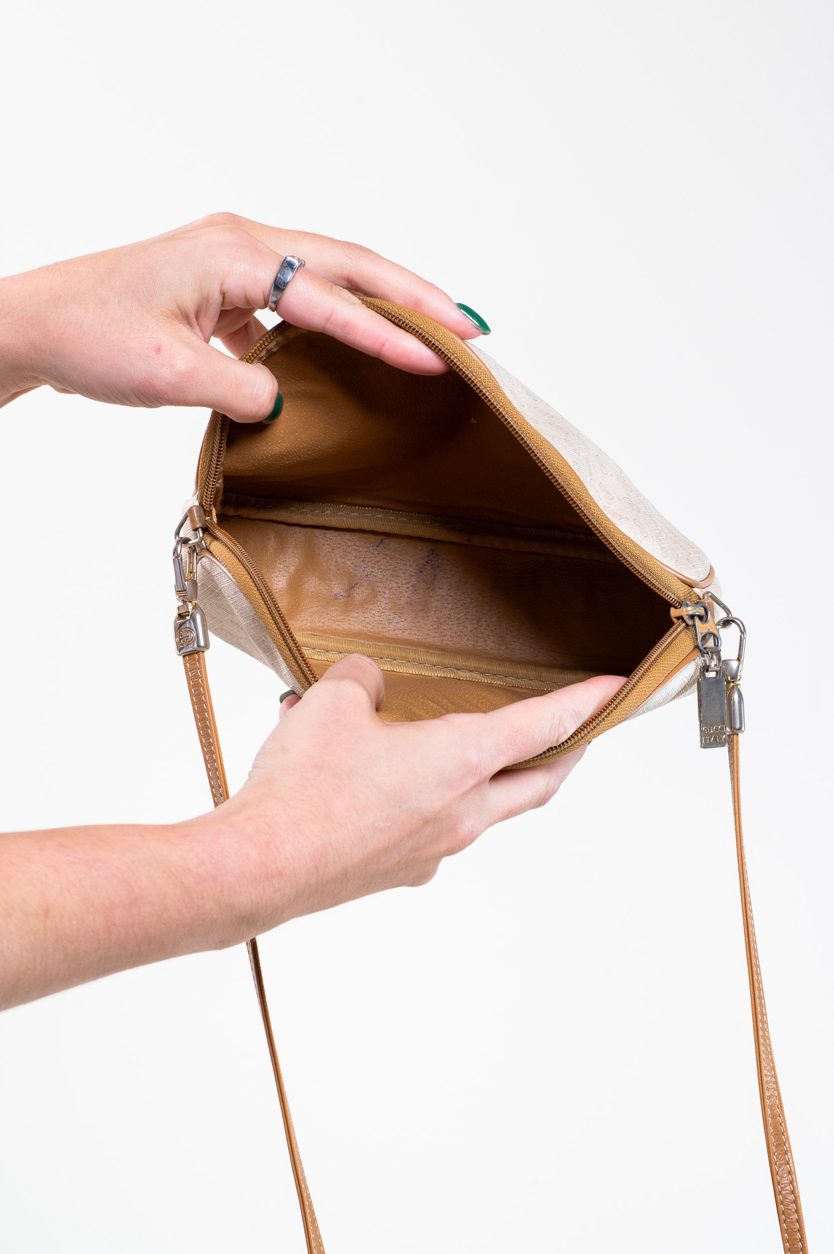 Vintage Cream Camera Crossbody Bag