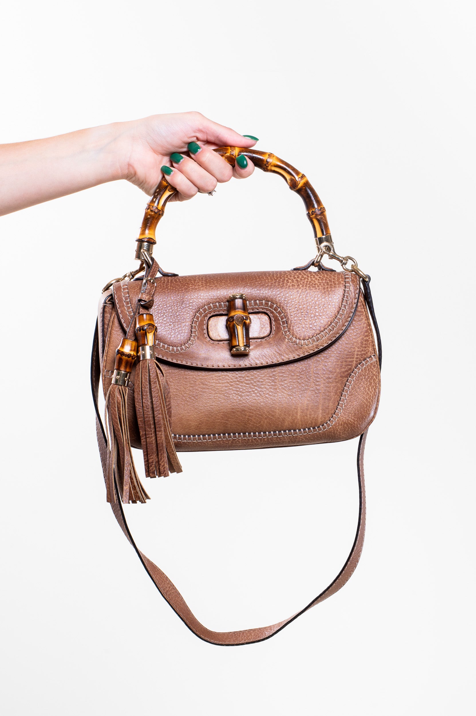 Chestnut Bamboo Top Handle Bag