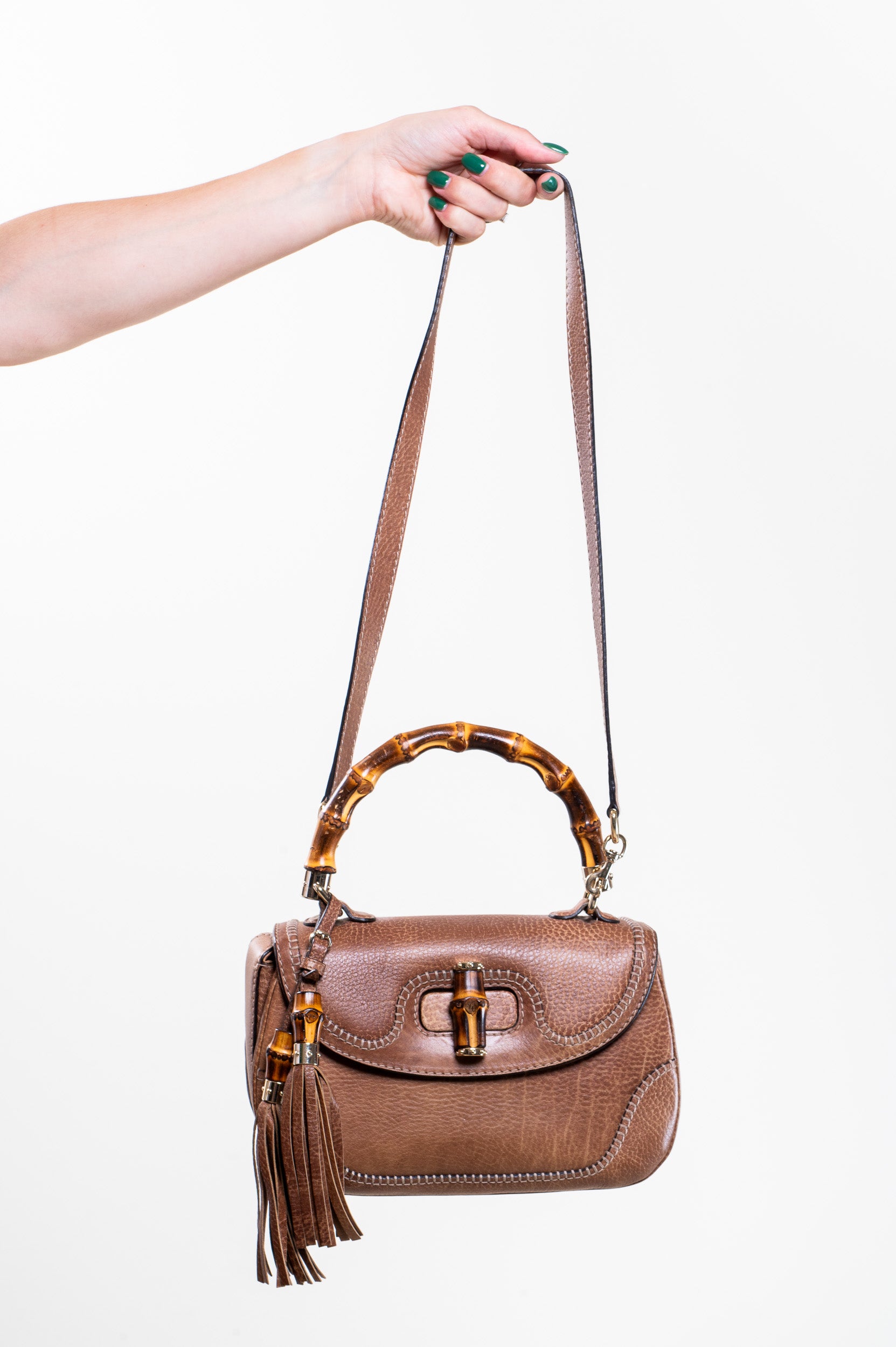 Chestnut Bamboo Top Handle Bag