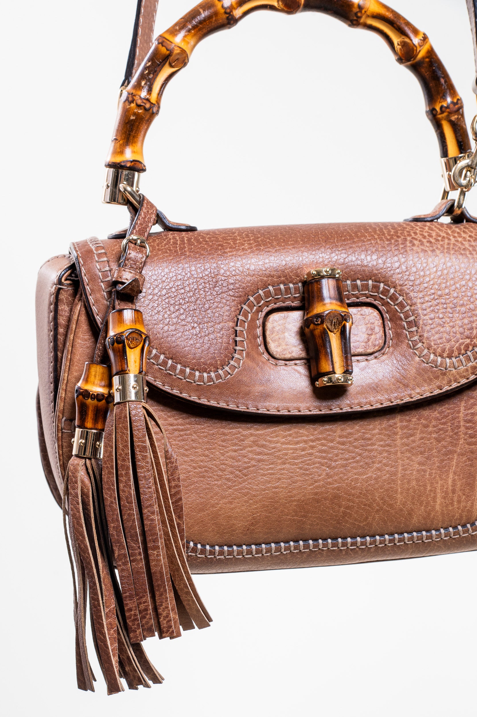 Chestnut Bamboo Top Handle Bag