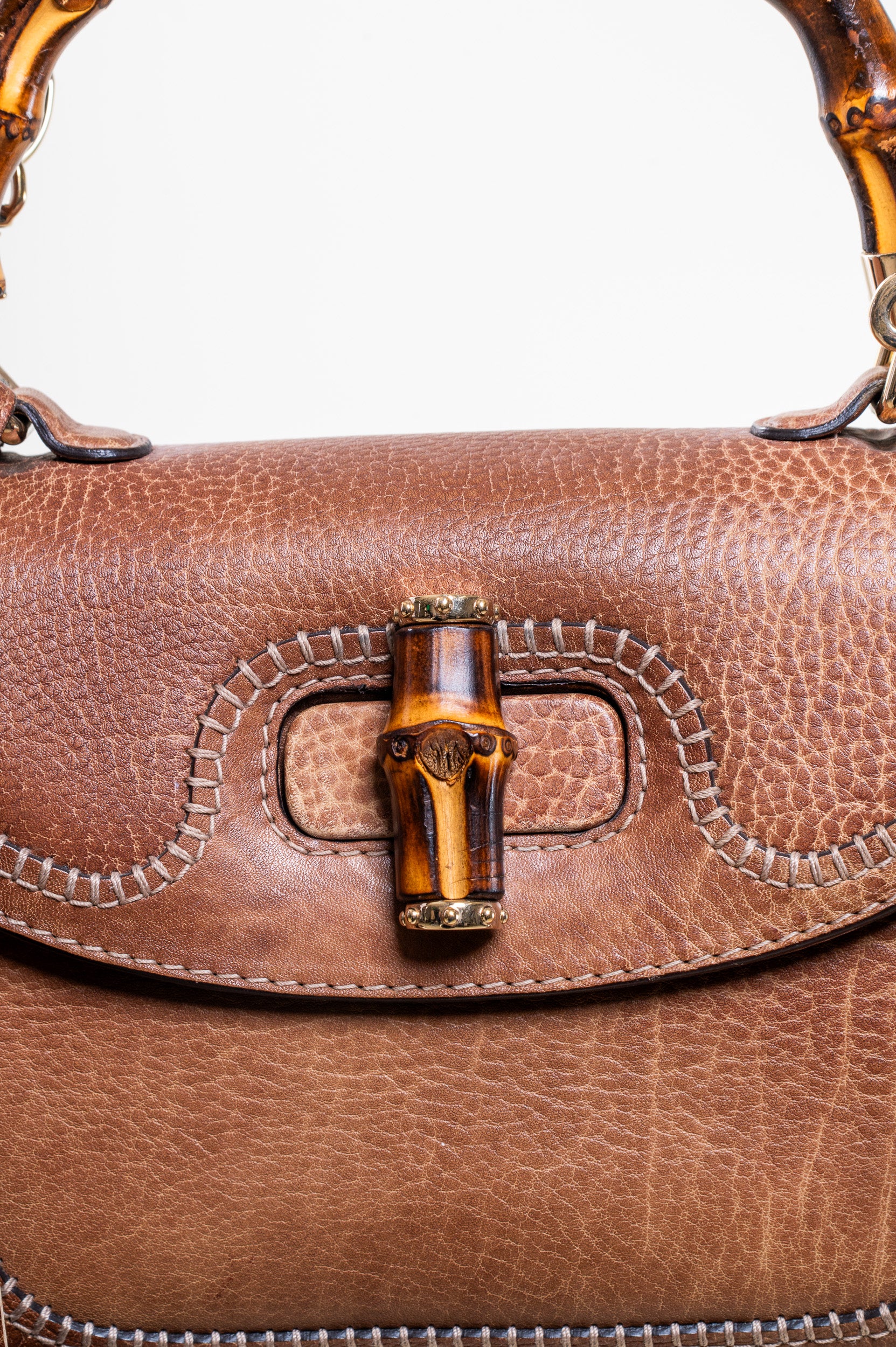 Chestnut Bamboo Top Handle Bag