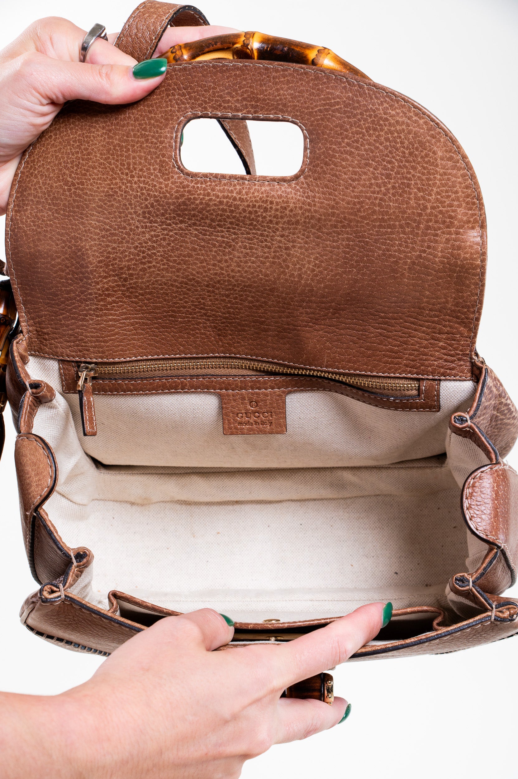 Chestnut Bamboo Top Handle Bag