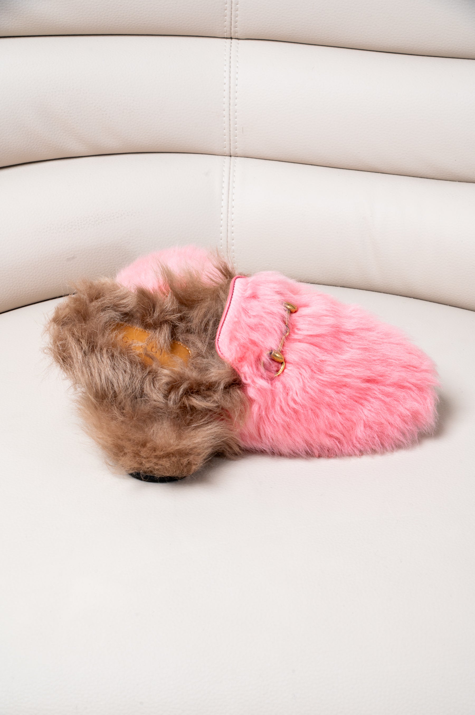 Pink Fur Mules Princetown